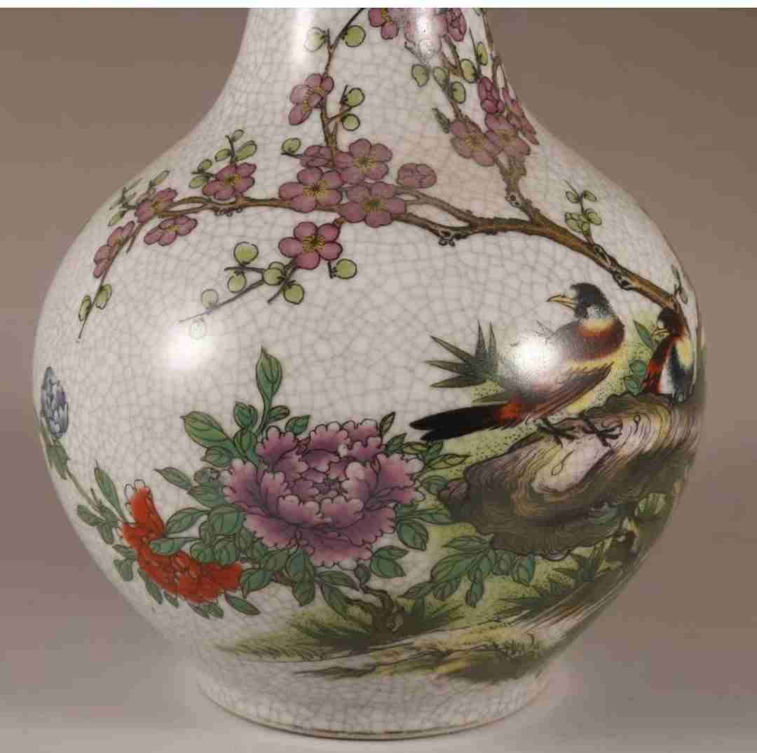 Jarrón decorativo de porcelana chino craquelado - miniatura 3