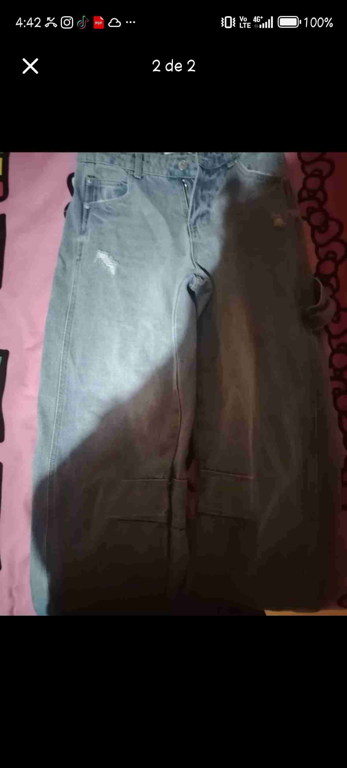 Jeans azul ancho tipo baggy - miniatura 2