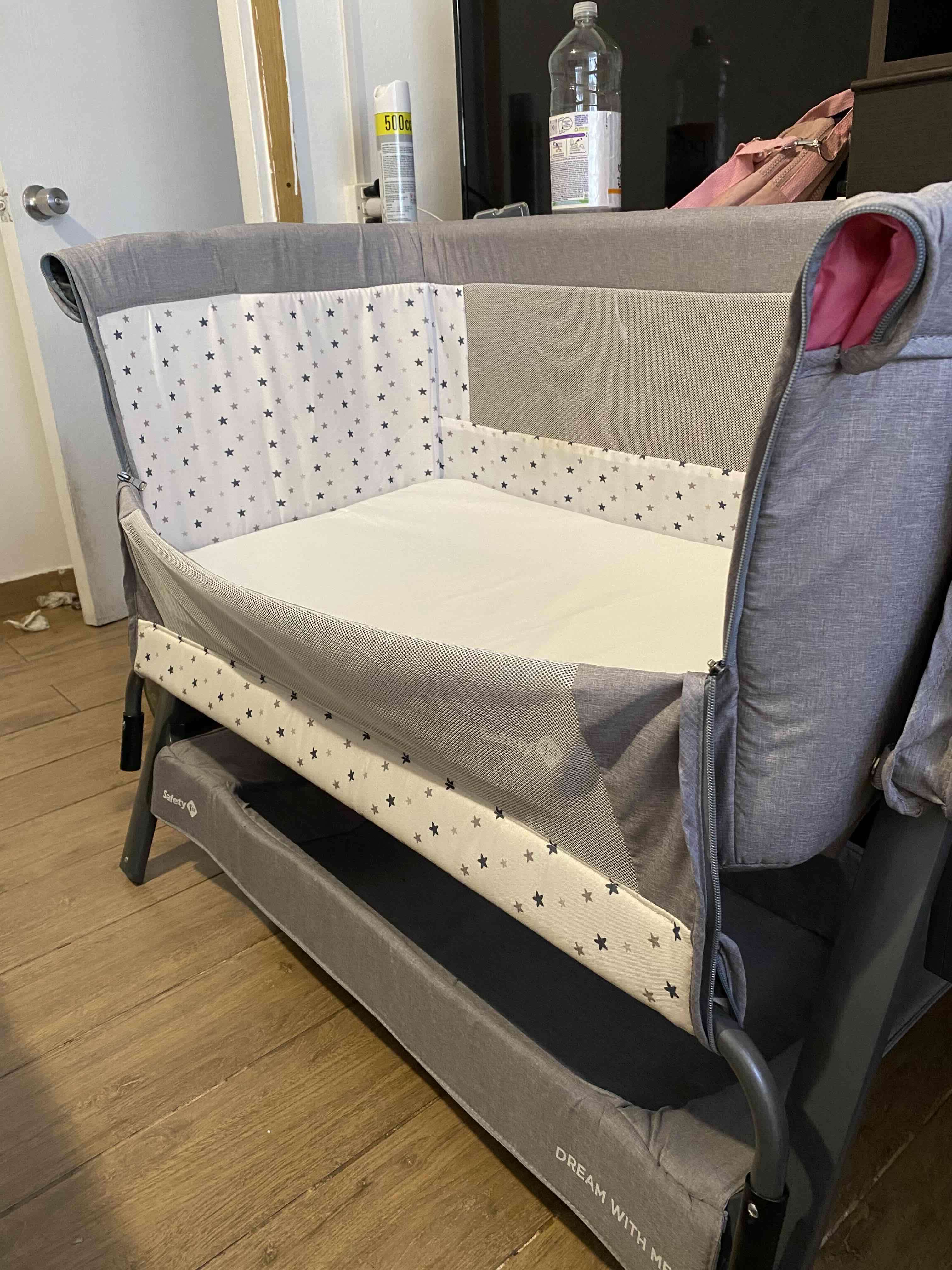 Cuna colecho gris con estrellas - miniatura 3