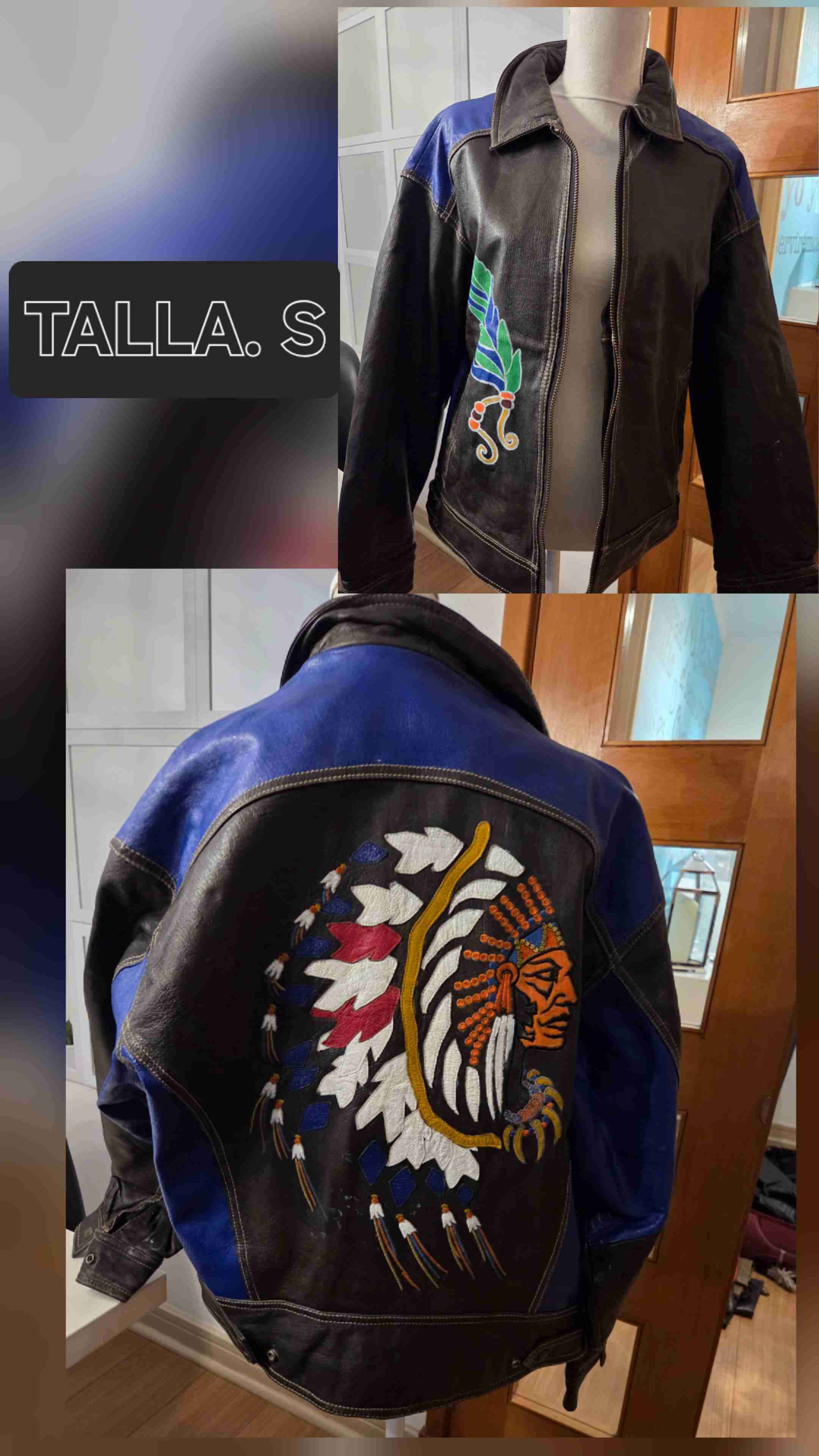 Chaqueta de cuero estampada - 1