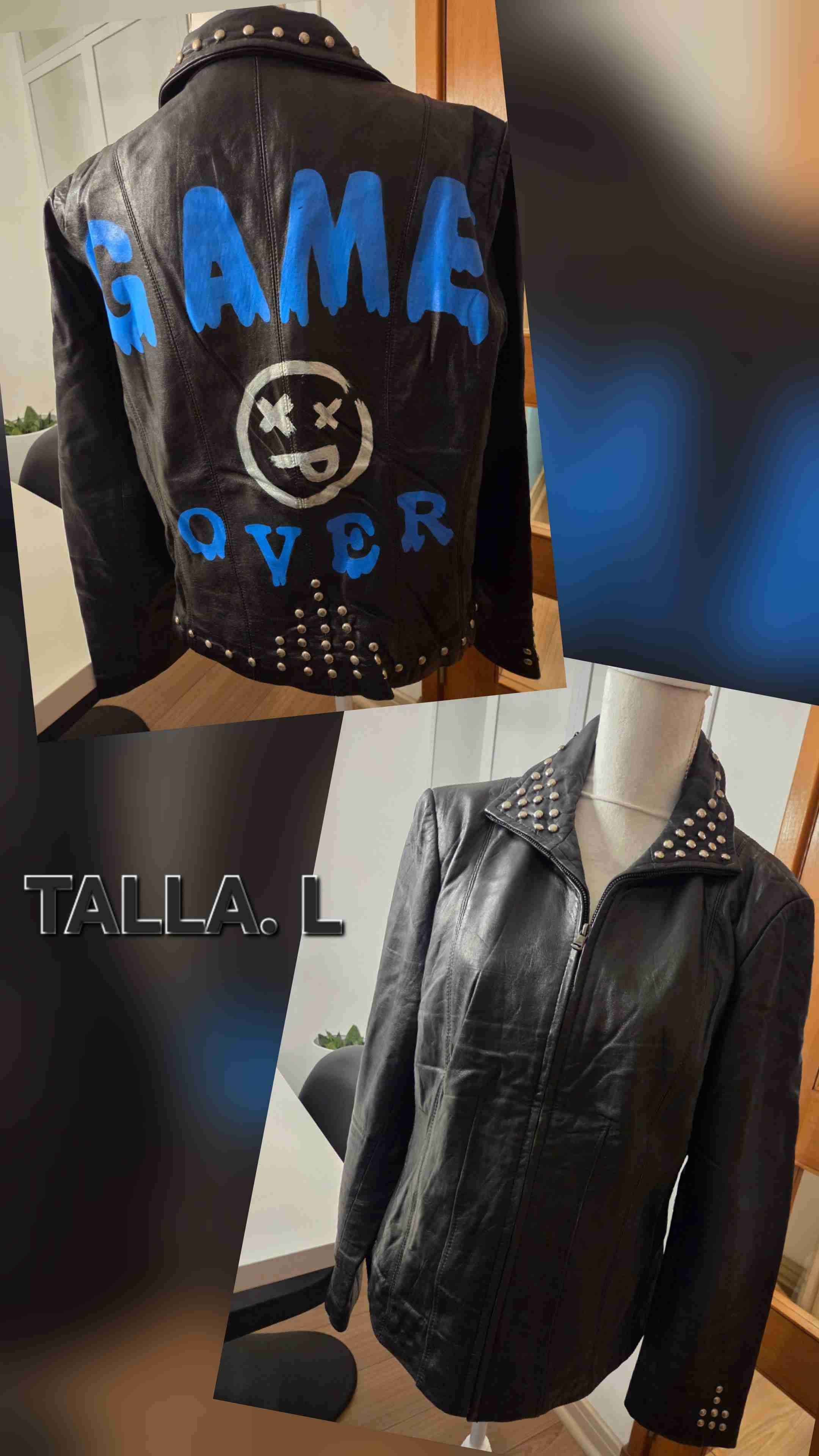 Chaqueta de cuero estampada - 4
