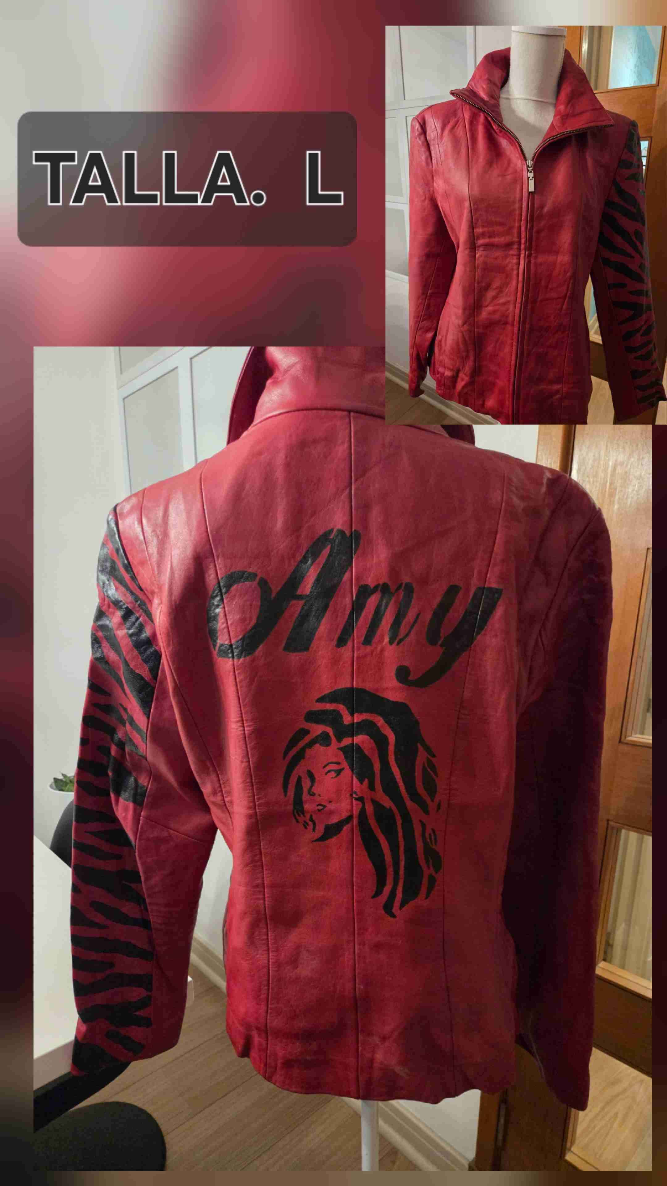 Chaqueta de cuero estampada - 5