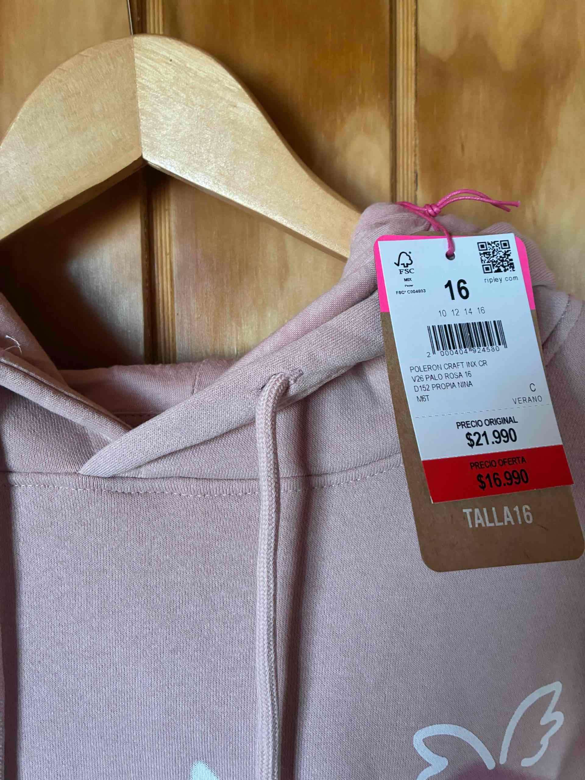 Poleron niña oversize talla 16 nuevo - 2