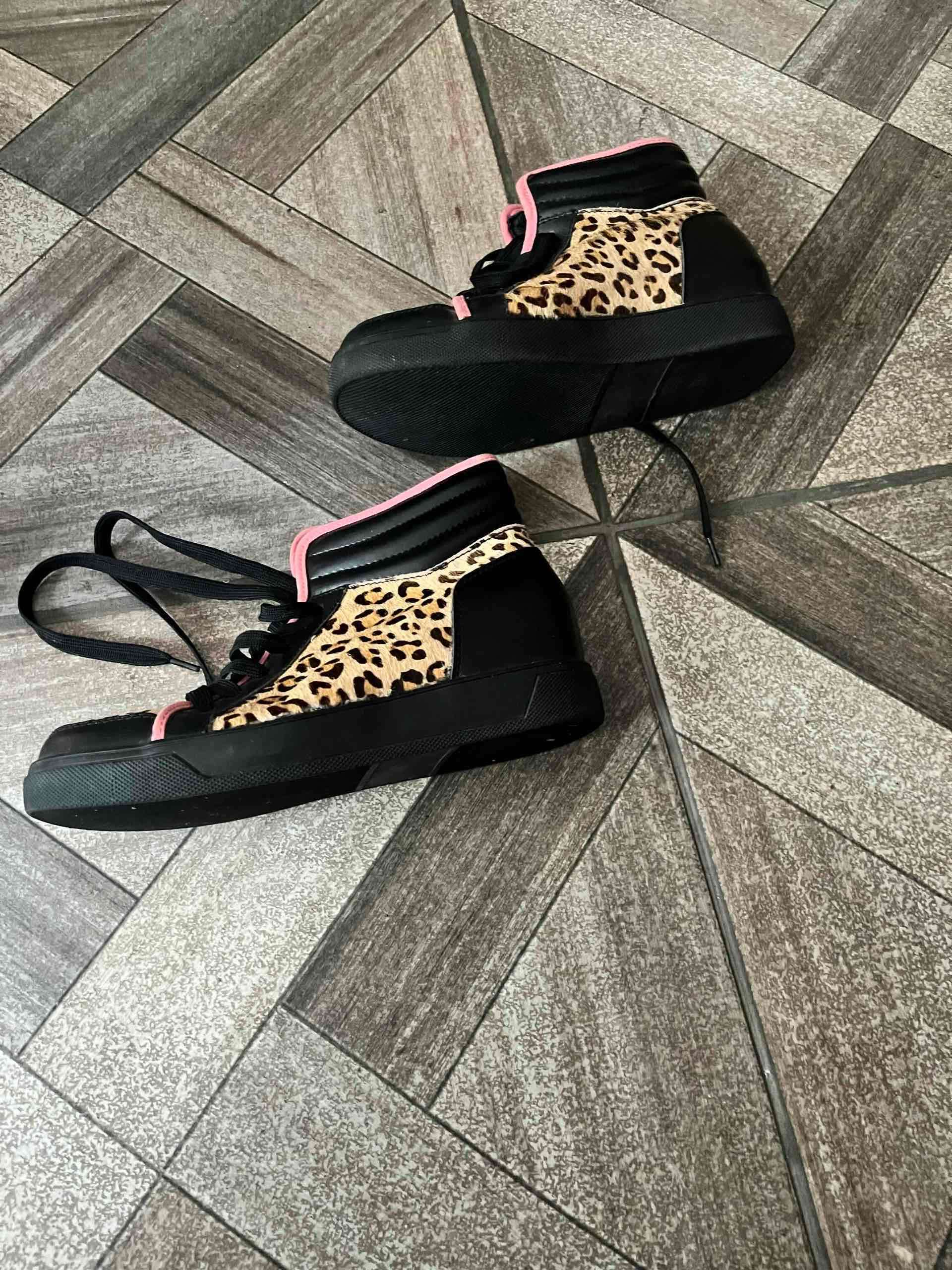 Zapatillas negras con estampado leopardo - miniatura 3