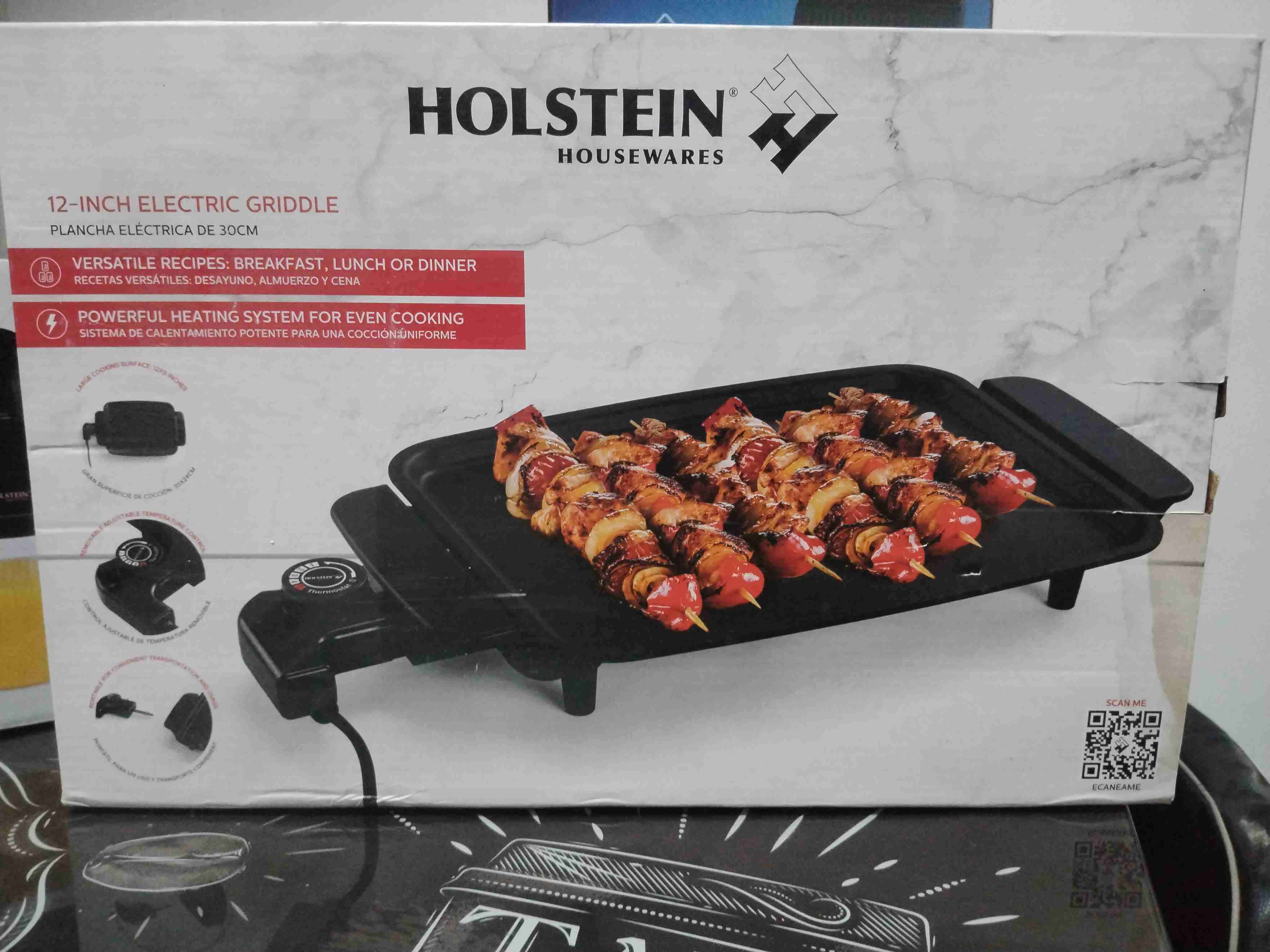 Plancha eléctrica 12 pulgadas Holstein