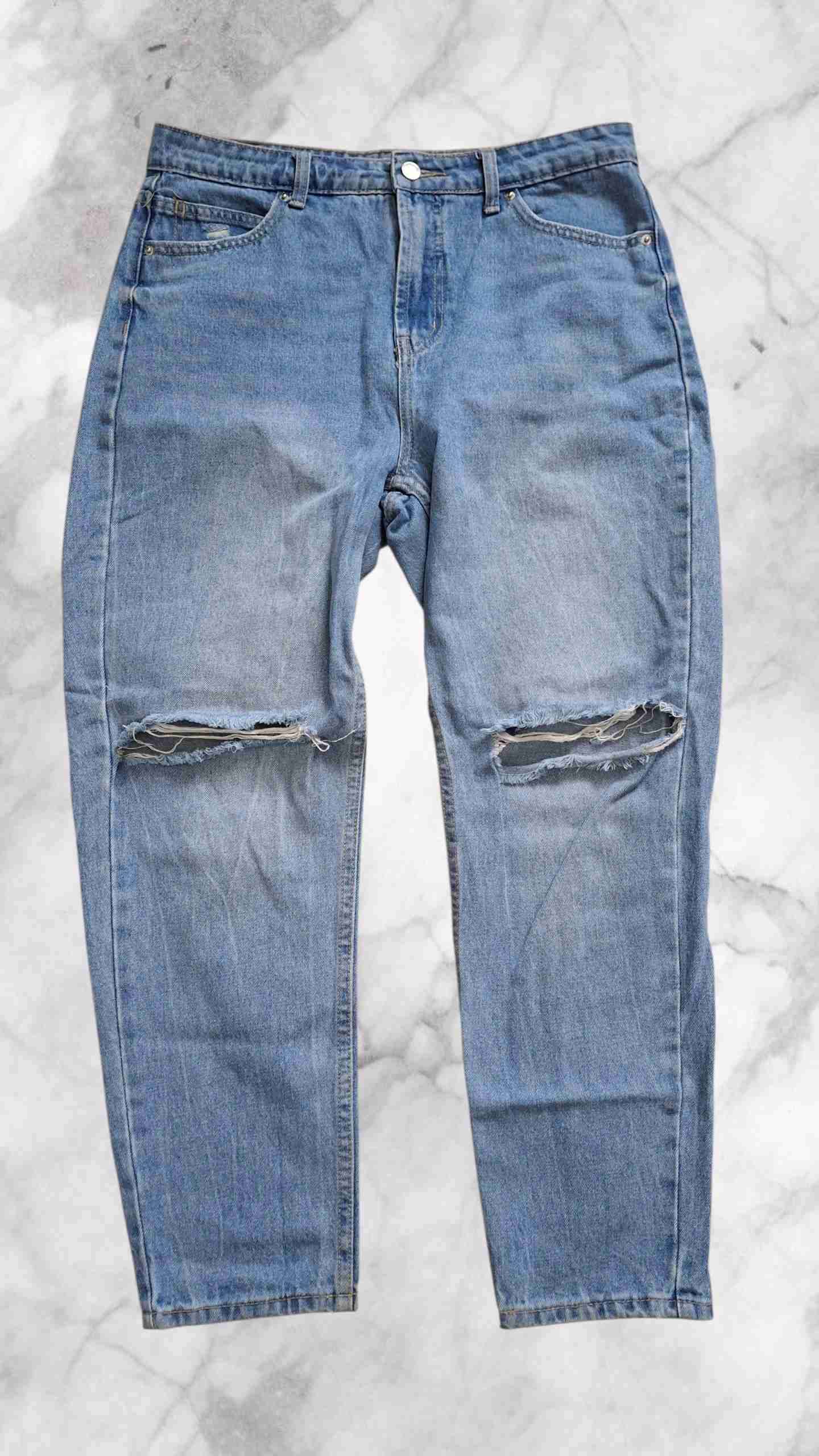 Jeans desgastados azul claro - miniatura 1