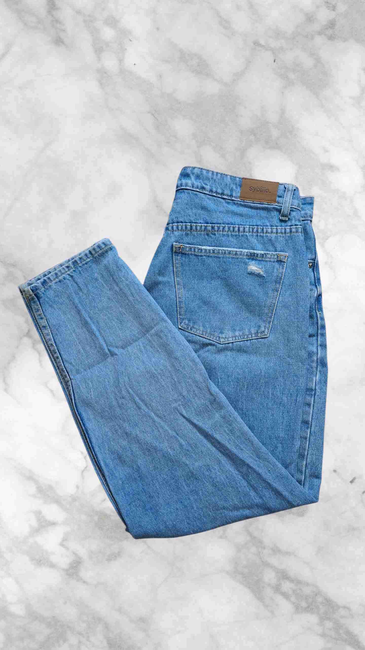 Jeans desgastados azul claro - miniatura 2