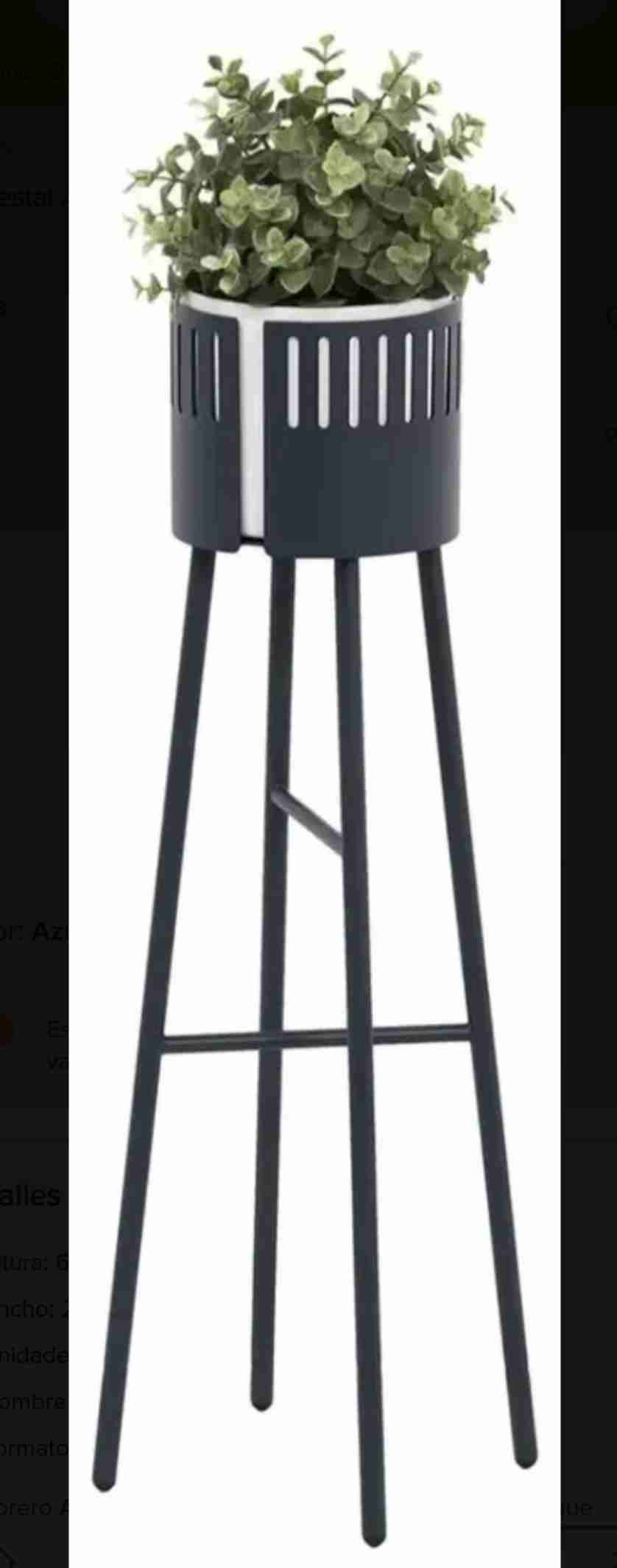 Macetero alto moderno azul oscuro - miniatura 2