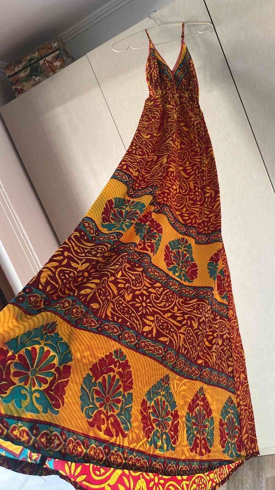 Vestido largo de seda marca pipa bohemio colorido - 1