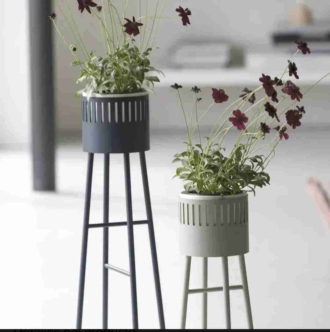 Macetero moderno bajo azul - 3