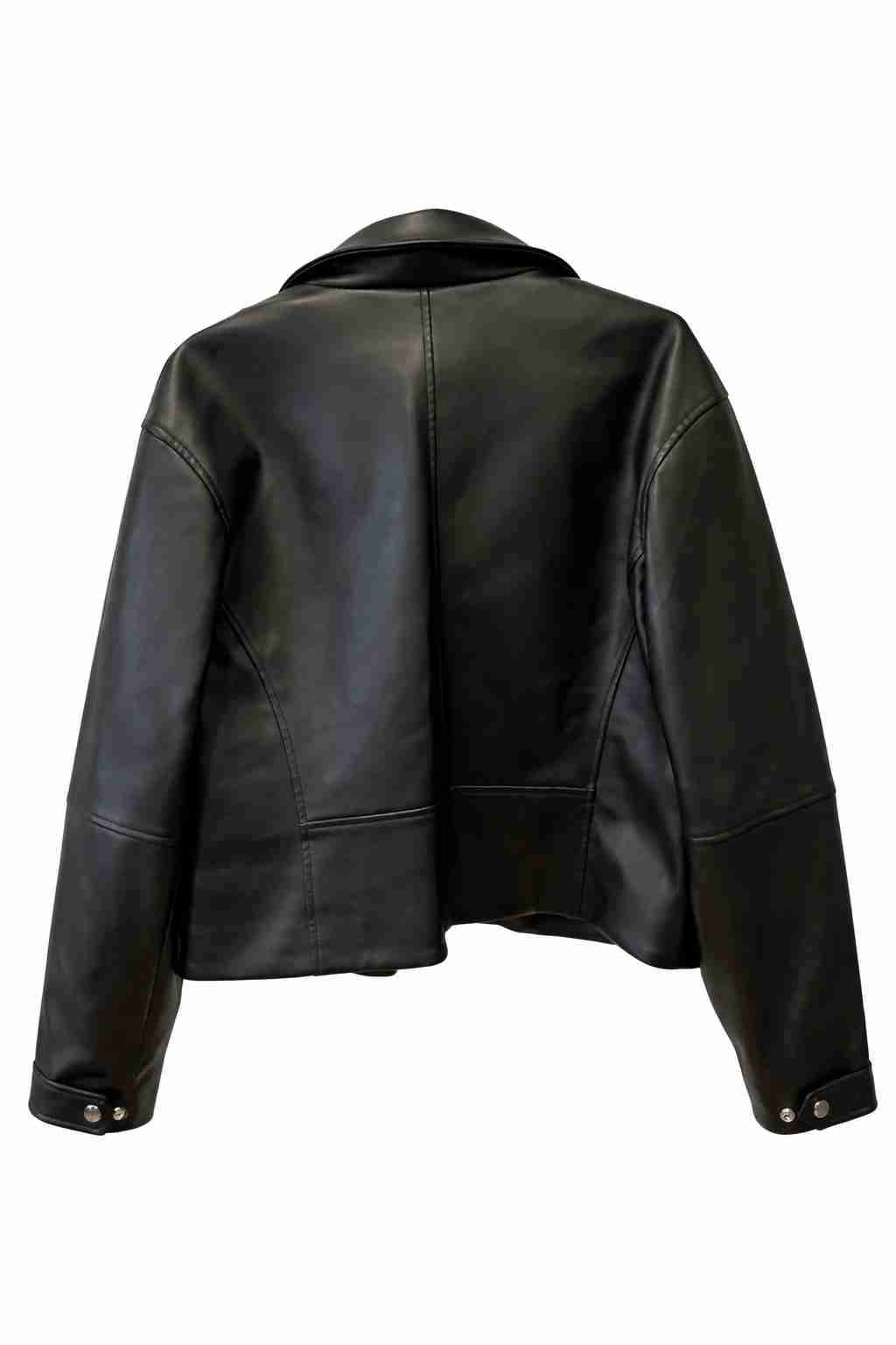 Chaqueta negra de cuero sintético - miniatura 2