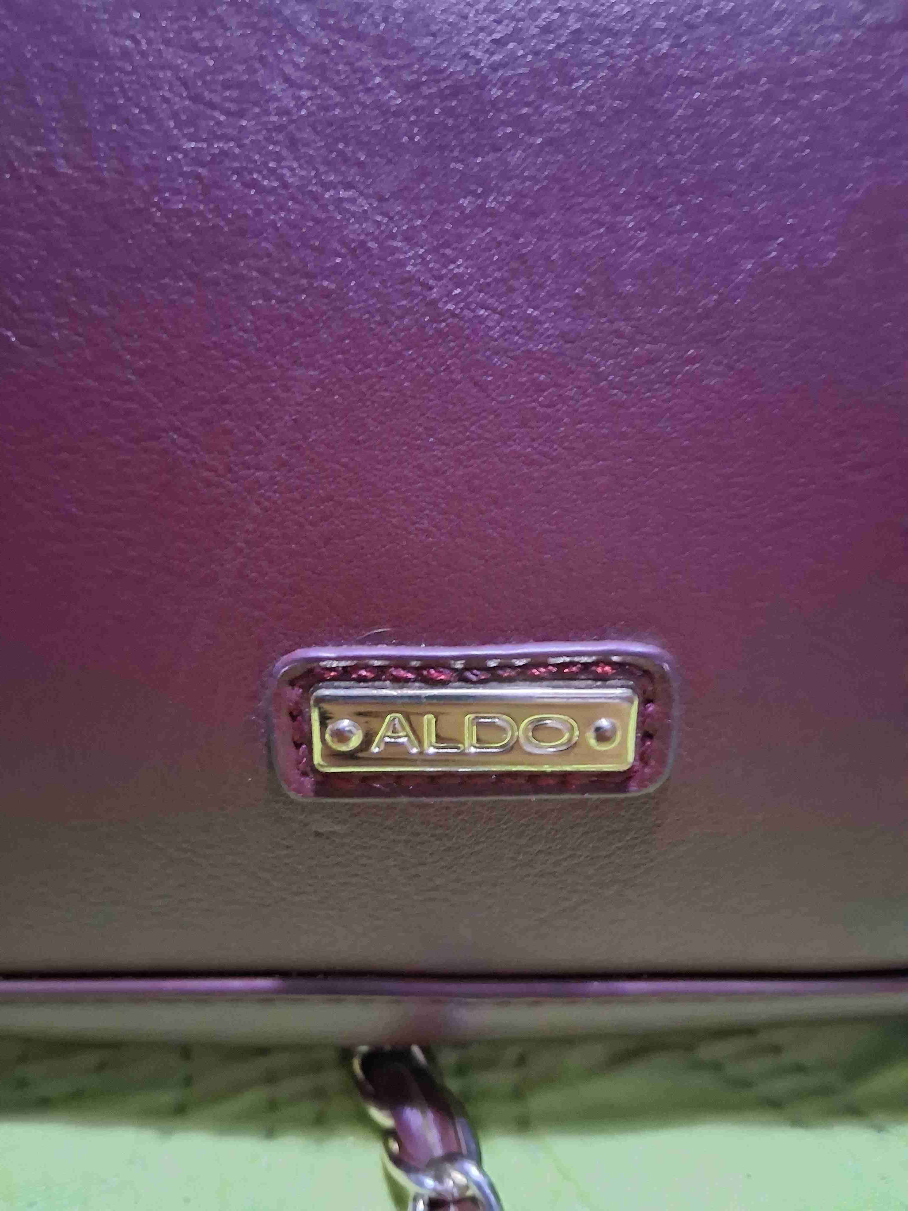 Cartera Aldo de cuero acolchada burdeo - miniatura 3