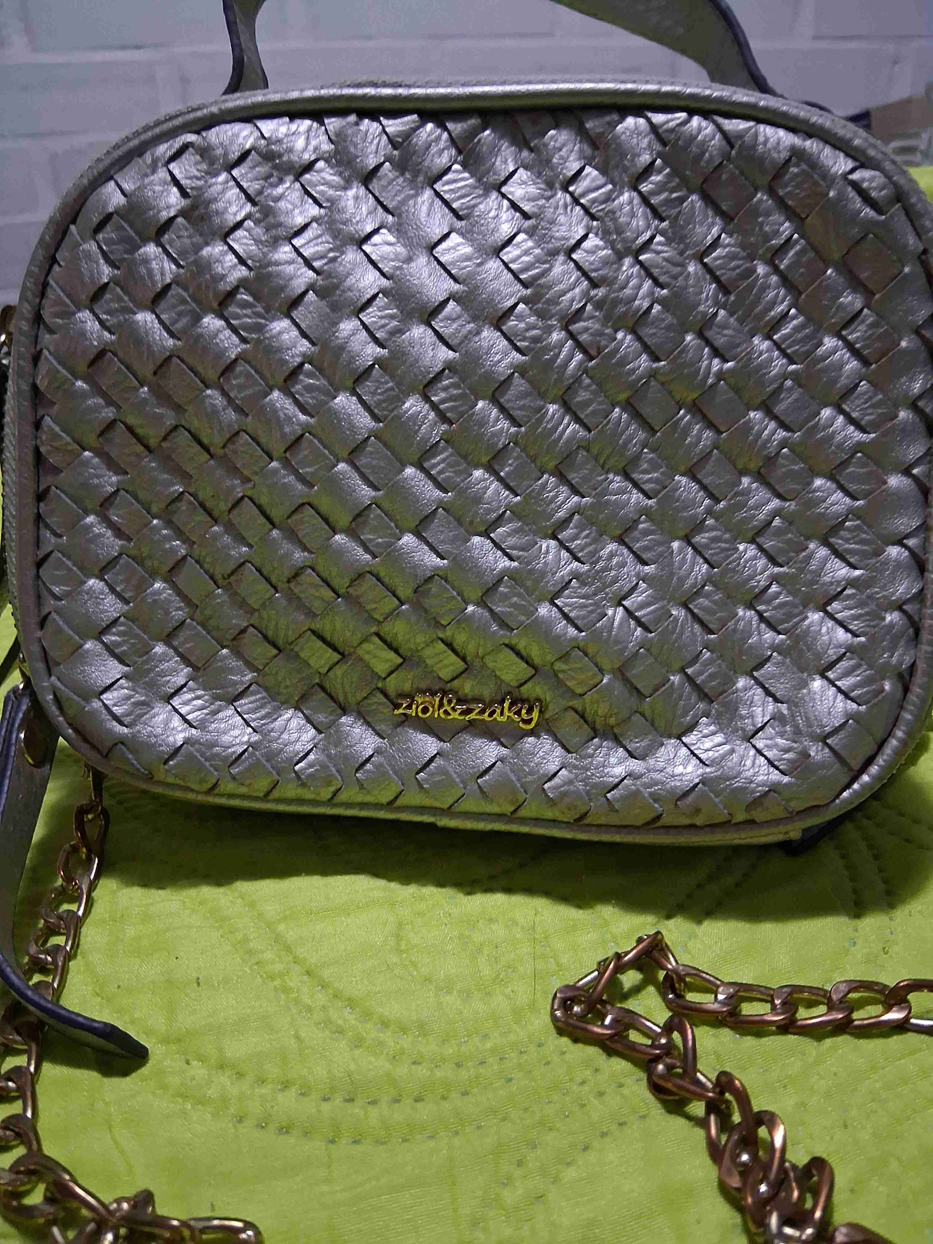 Cartera Ziol & Zaky plateada con diseño trenzado - 1
