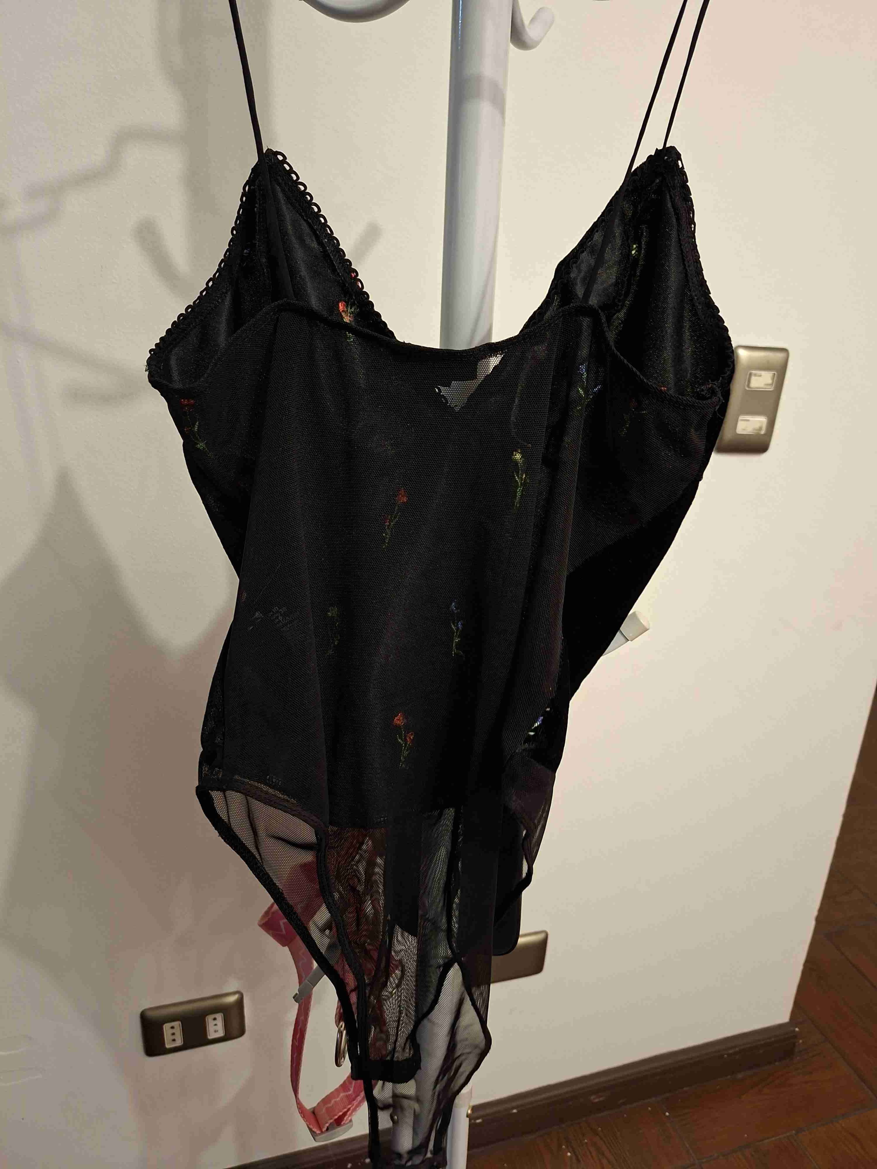 Body negro con flores - miniatura 1