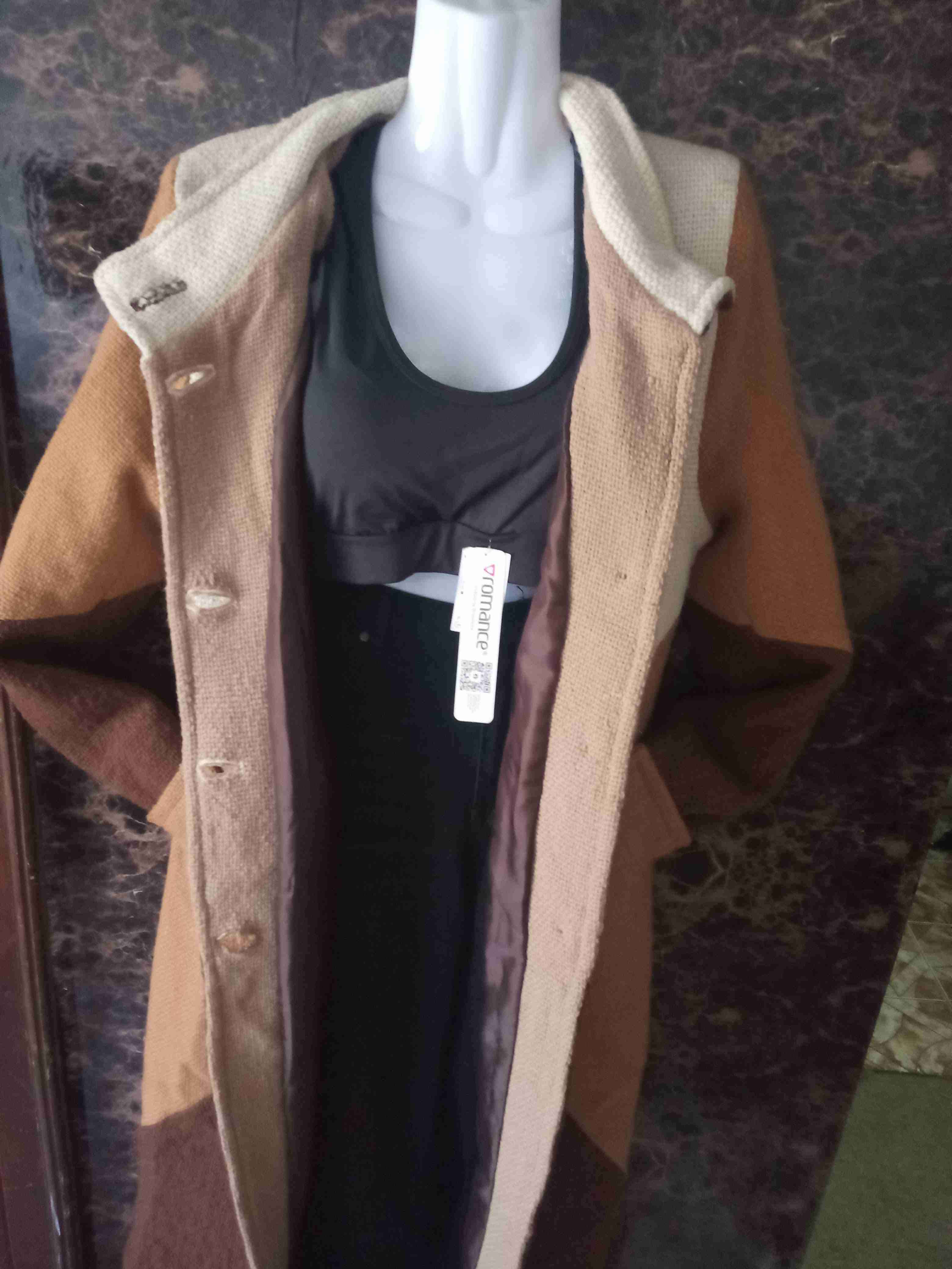 Abrigo de lana largo en tonos café - 2