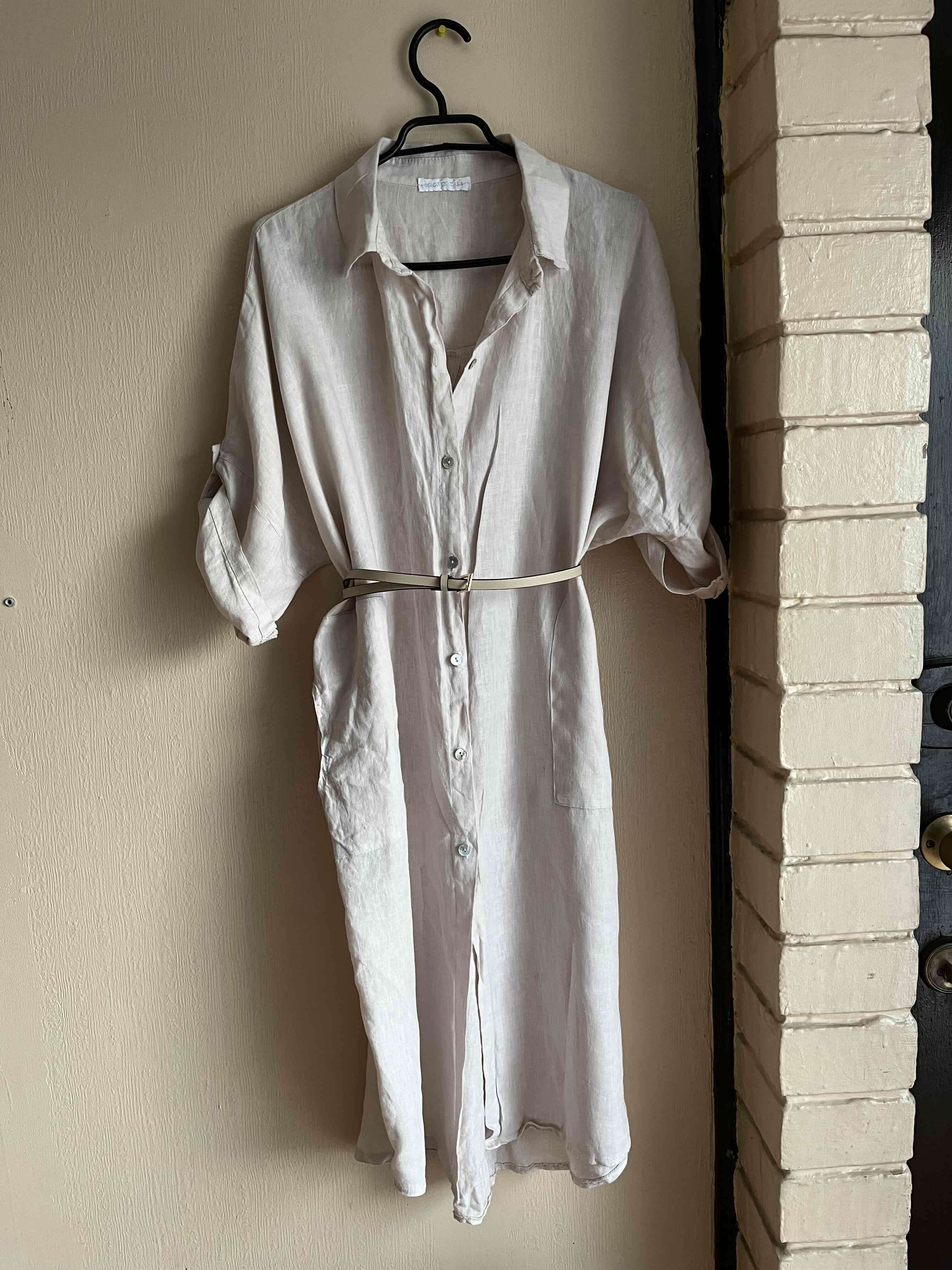 Vestido chemise blanco - miniatura 1