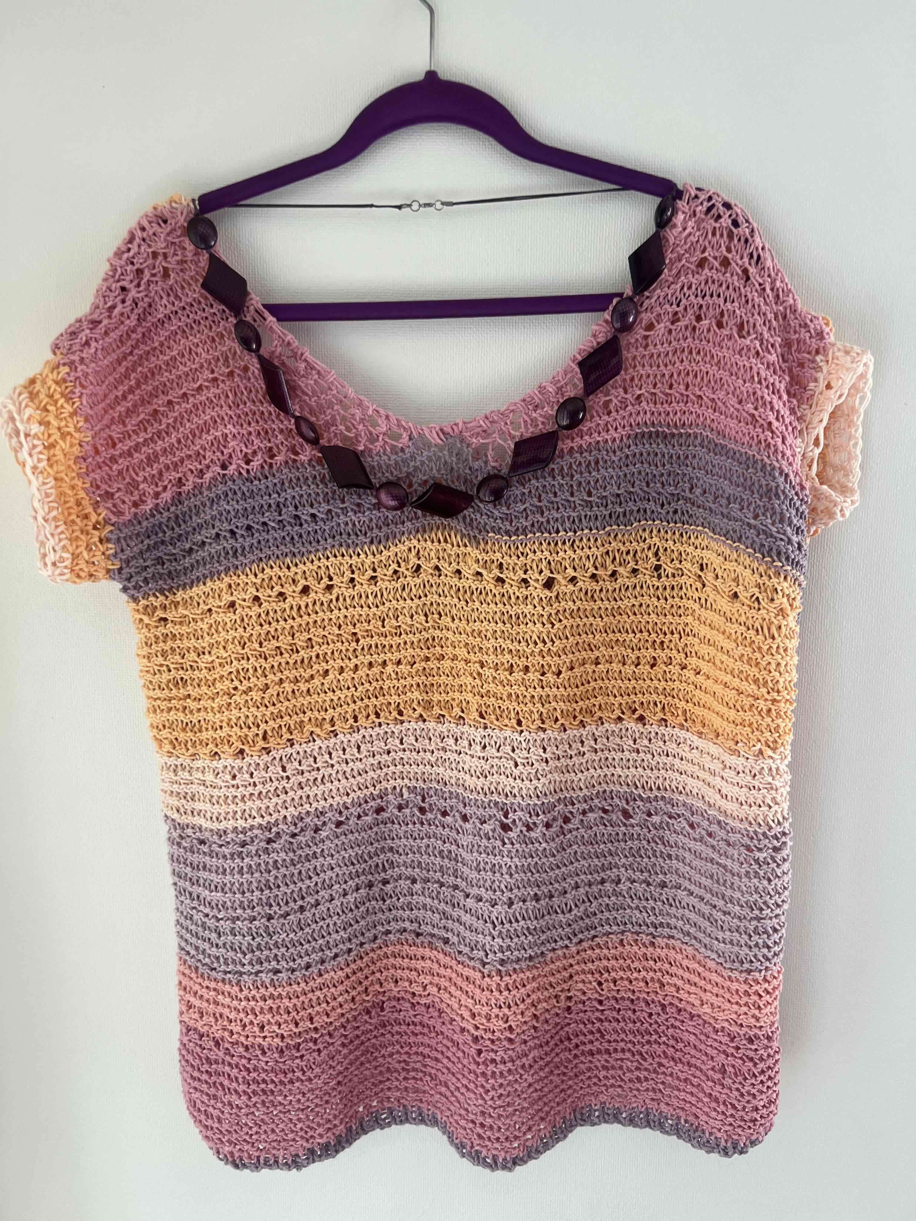 Polera tejida a crochet multicolor - miniatura 1