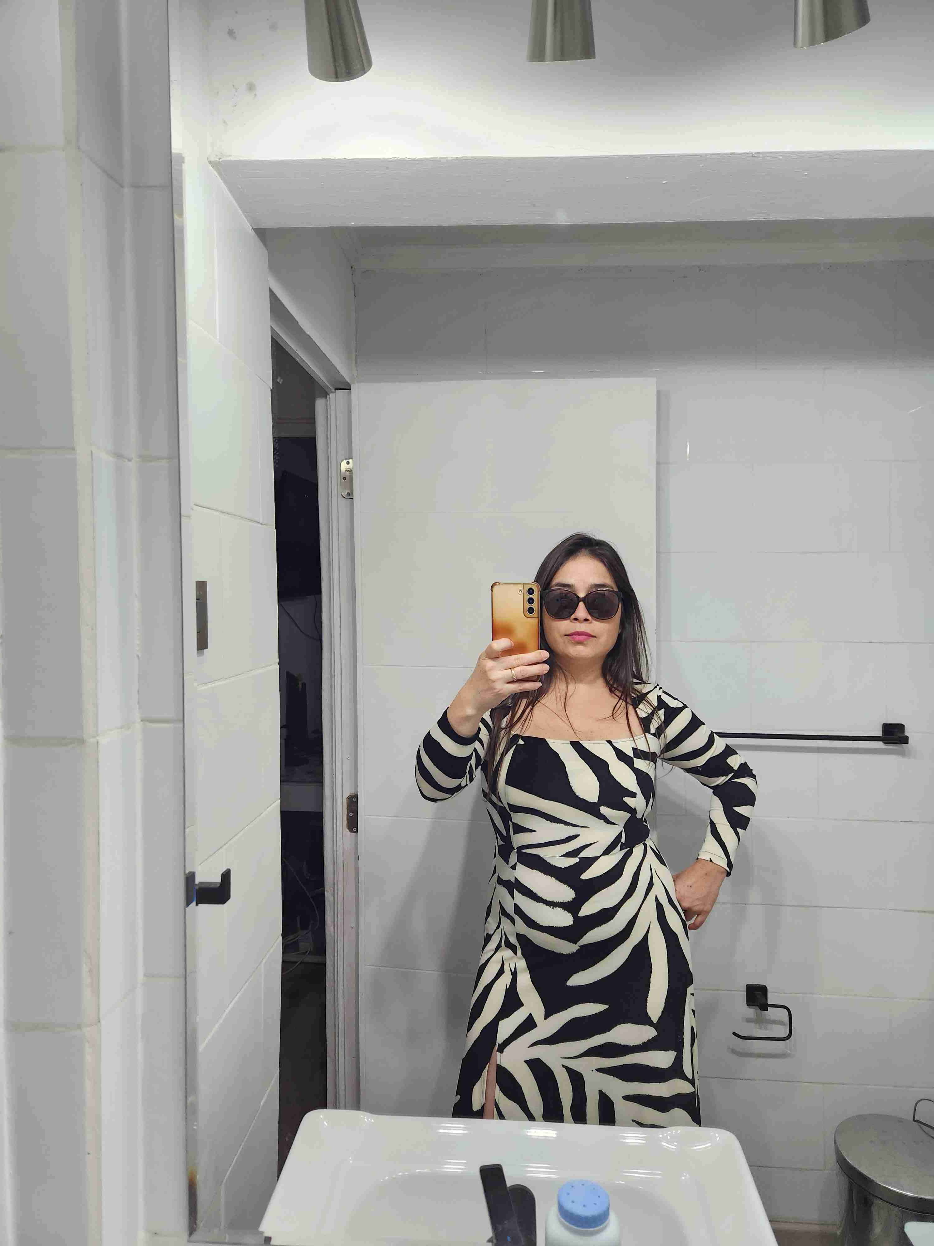 Vestido largo con estampado animal - 6