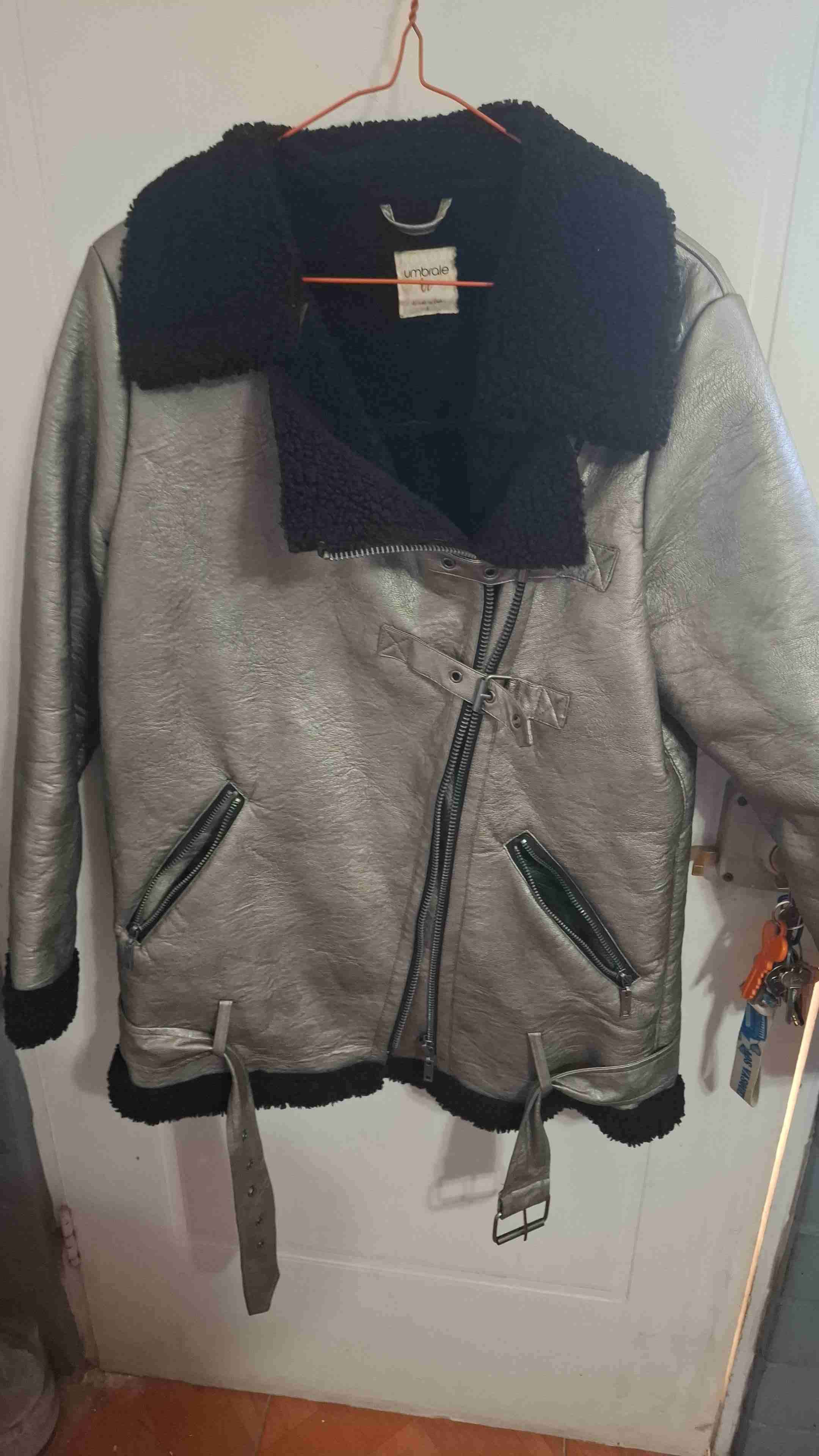 Chaqueta metálica plateada con forro - miniatura 1