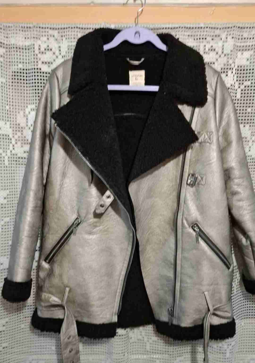 Chaqueta metálica plateada con forro - miniatura 4