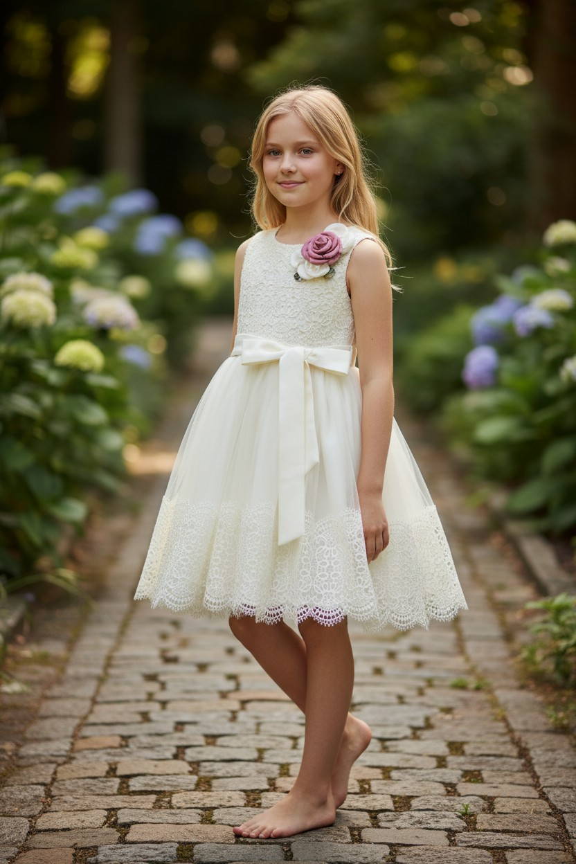 Vestido de niña con flor rosa marca limonada - miniatura 2