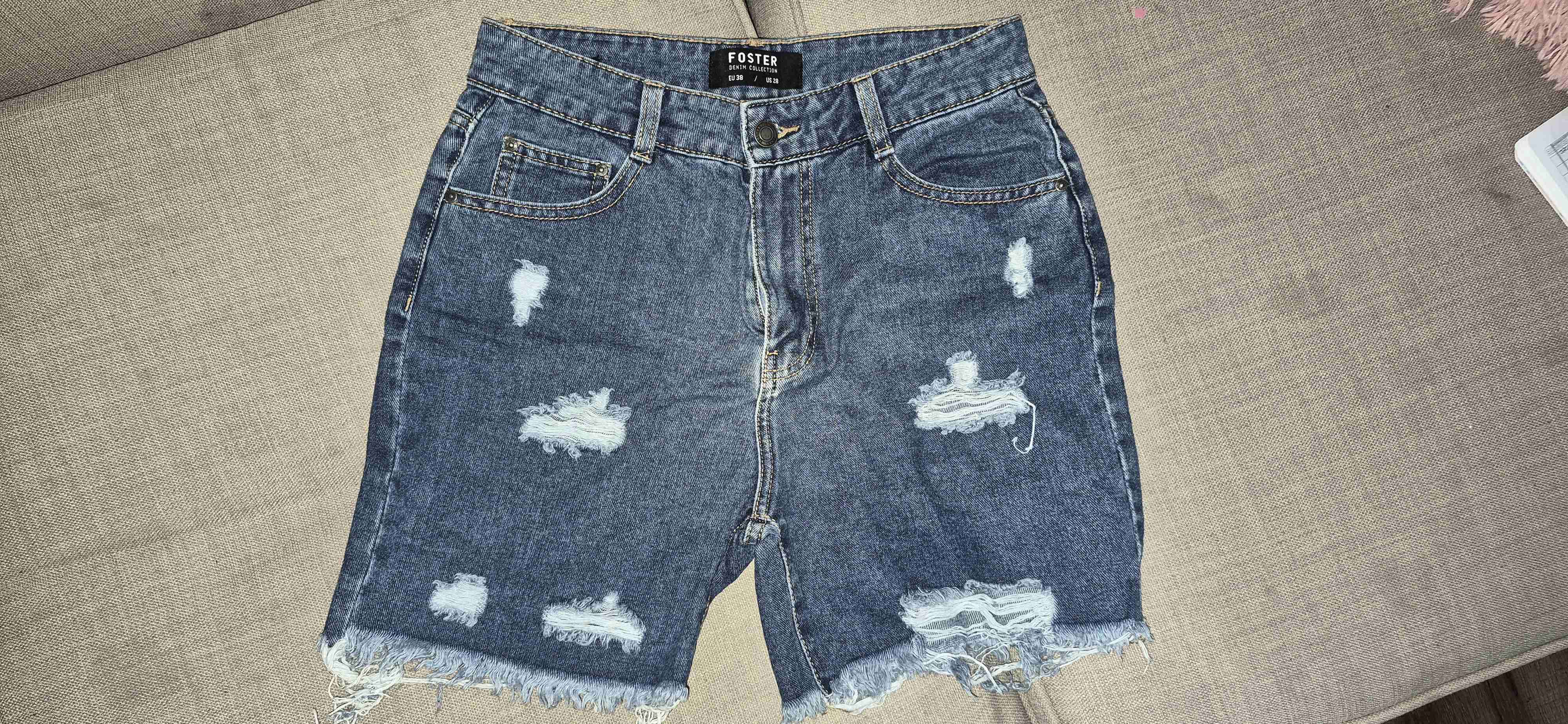 Shorts de mezclilla foster desgastados foster - miniatura 1