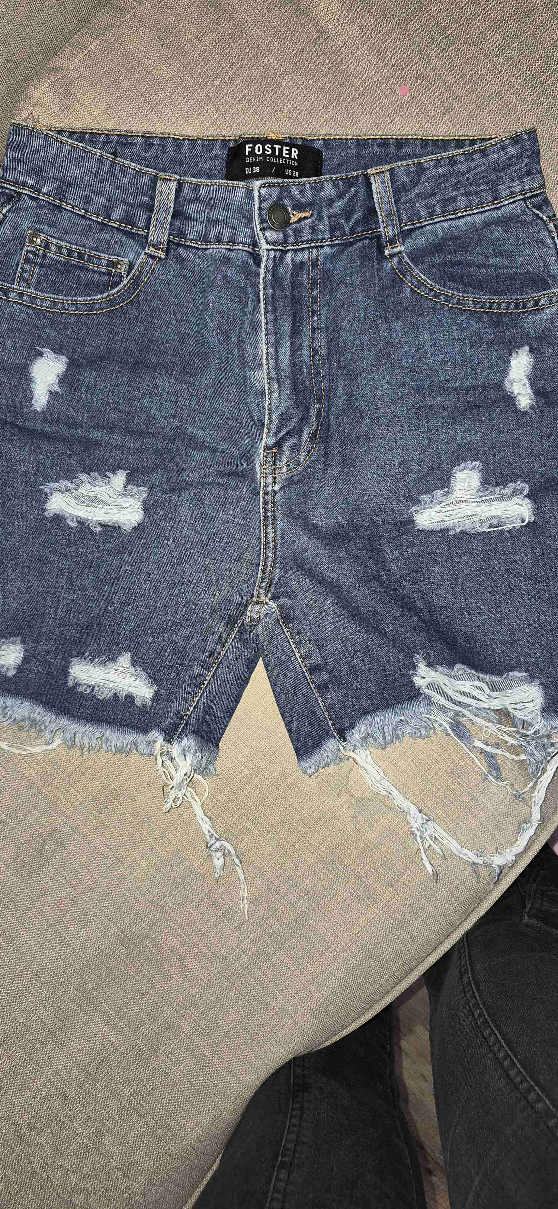 Shorts de mezclilla foster desgastados foster - miniatura 3