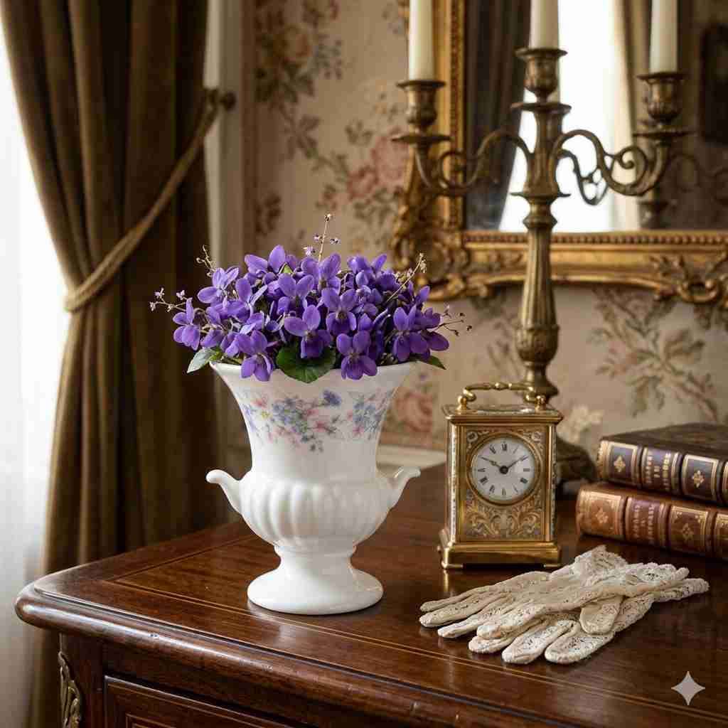 Florero de porcelana floral - miniatura 6