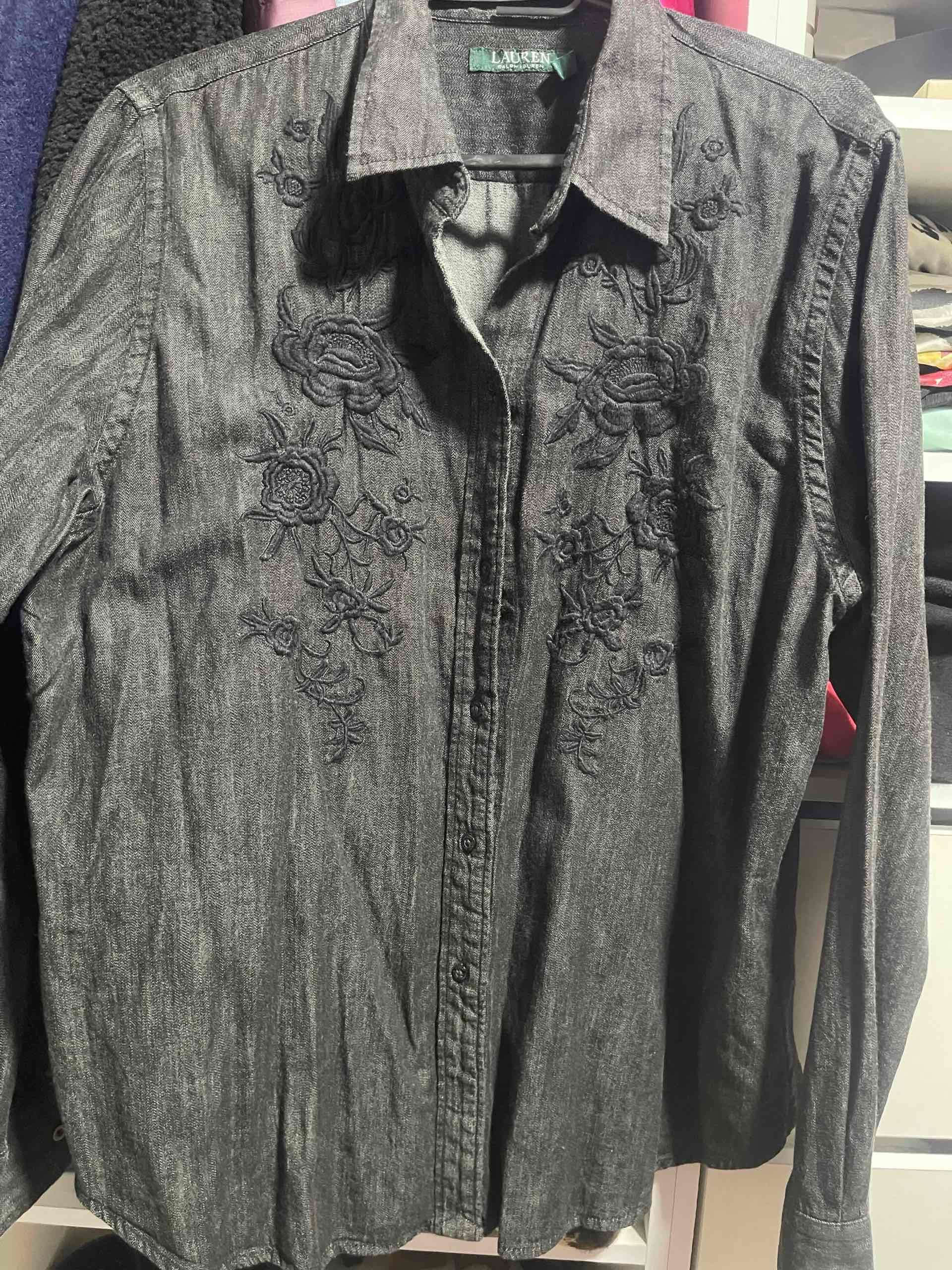 Camisa bordada gris oscuro hermosa Ralph - miniatura 2