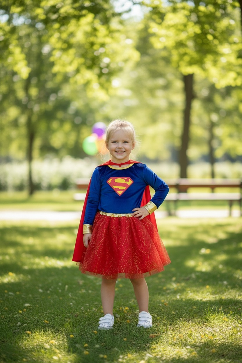 Disfraz infantil de superhéroe niña talla 4 - miniatura 2