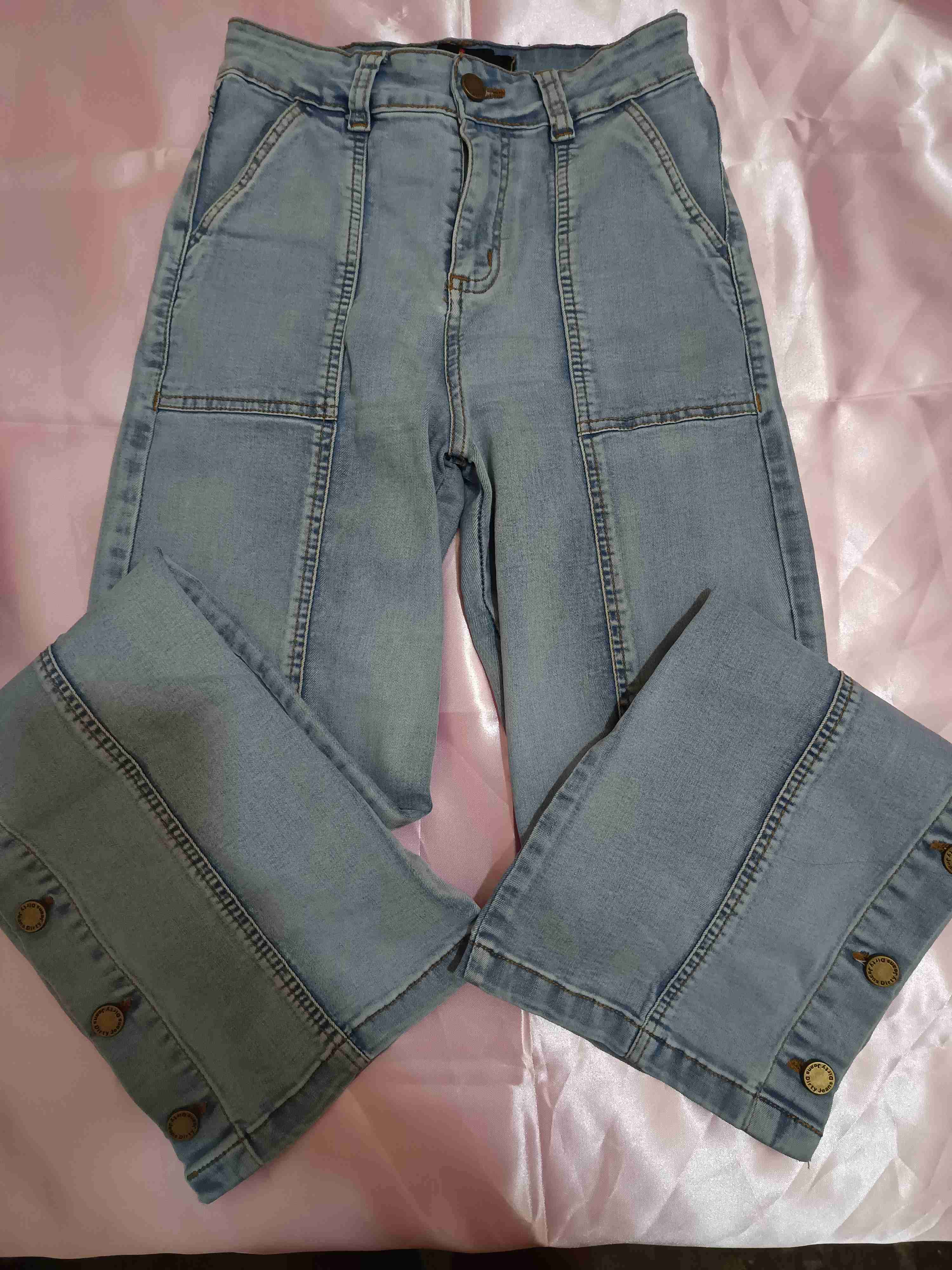 Jeans claros de tiro alto wide leg - miniatura 2