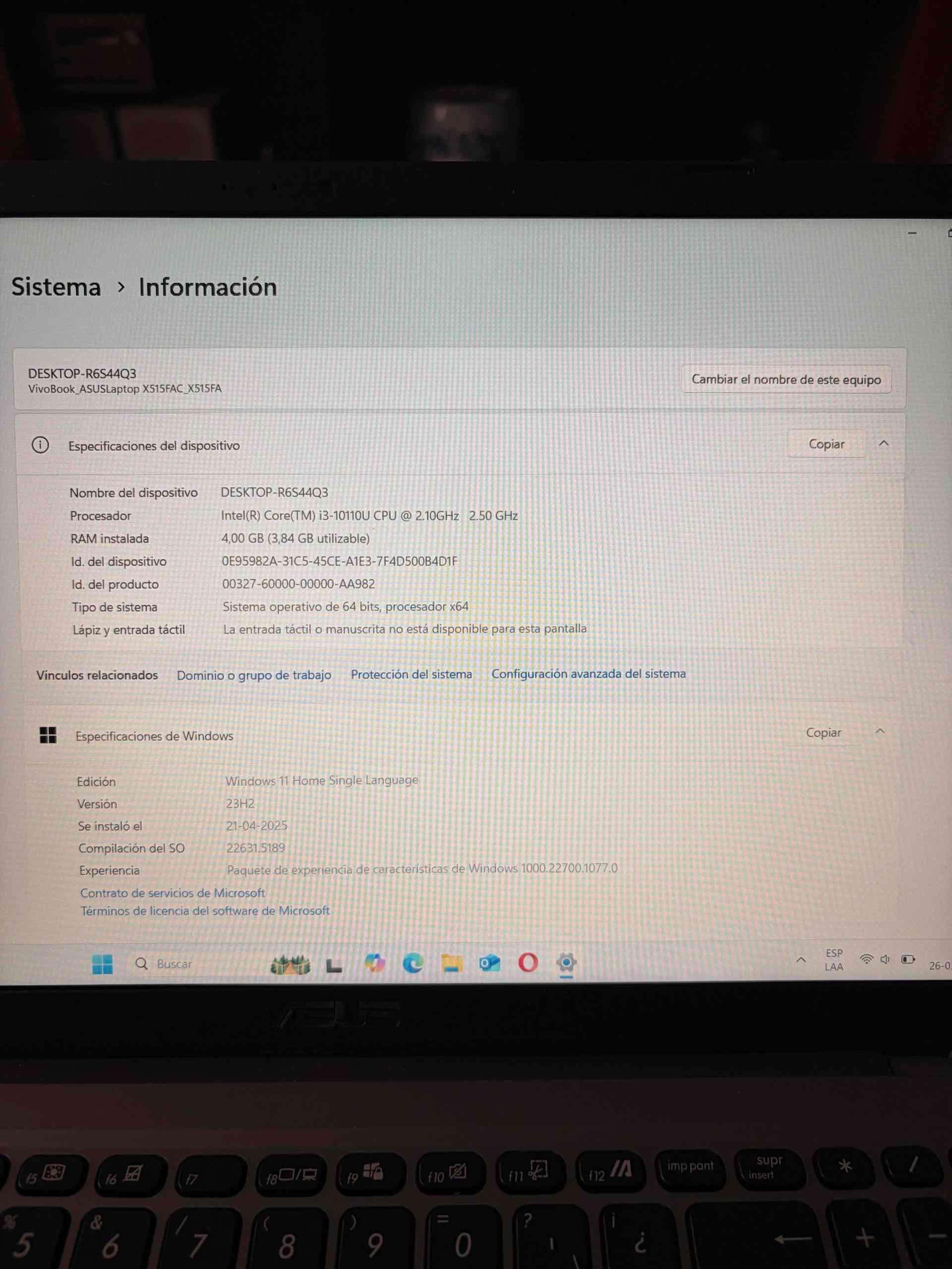 Laptop ASUS vivobook 15 X515FAC en buen estado - miniatura 4