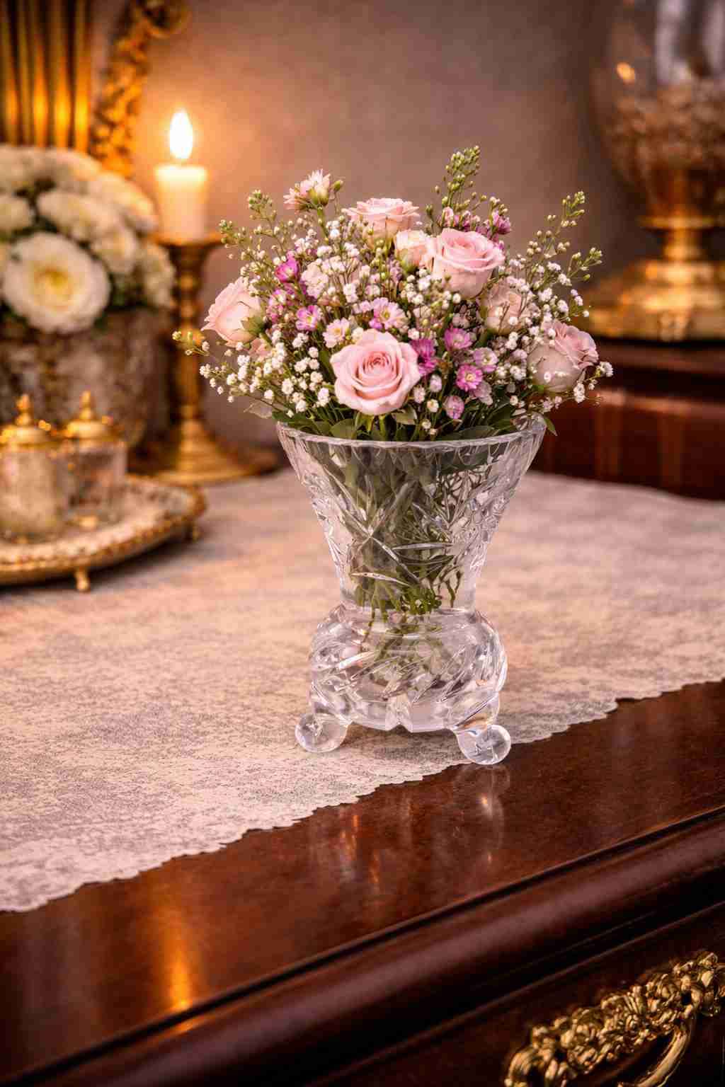 Florero de cristal tallado - 6