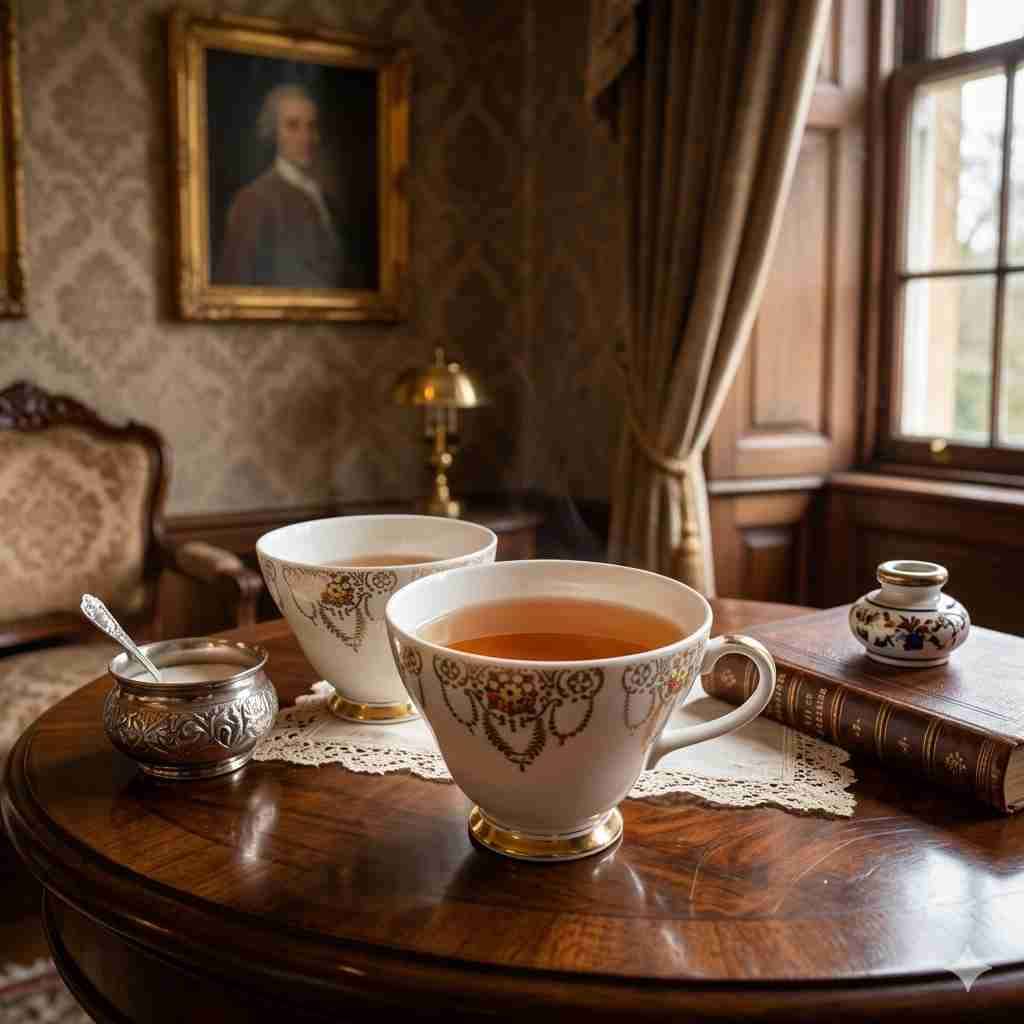 Dos tazas de té elegante - miniatura 1