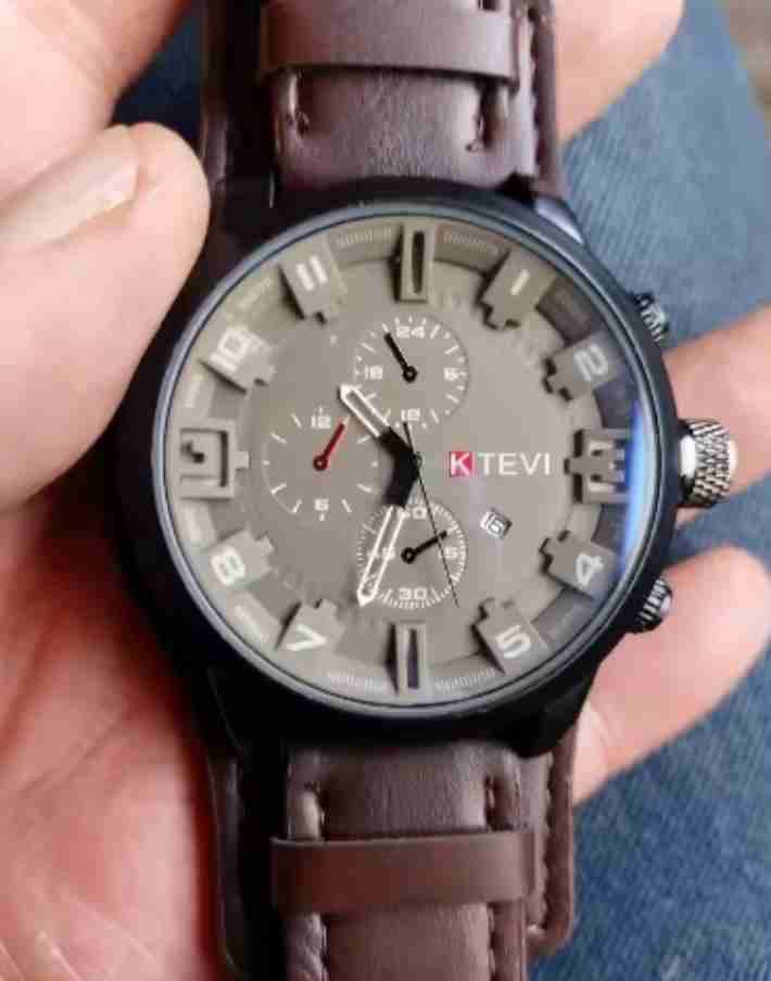 Reloj análogo marrón elegante - miniatura 2