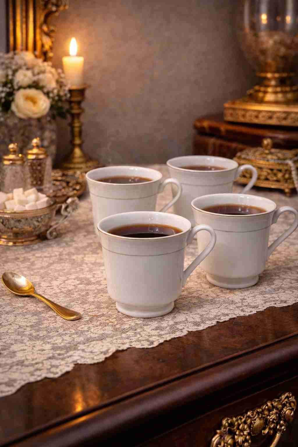 Juego de cuatro tazas de porcelana - 1