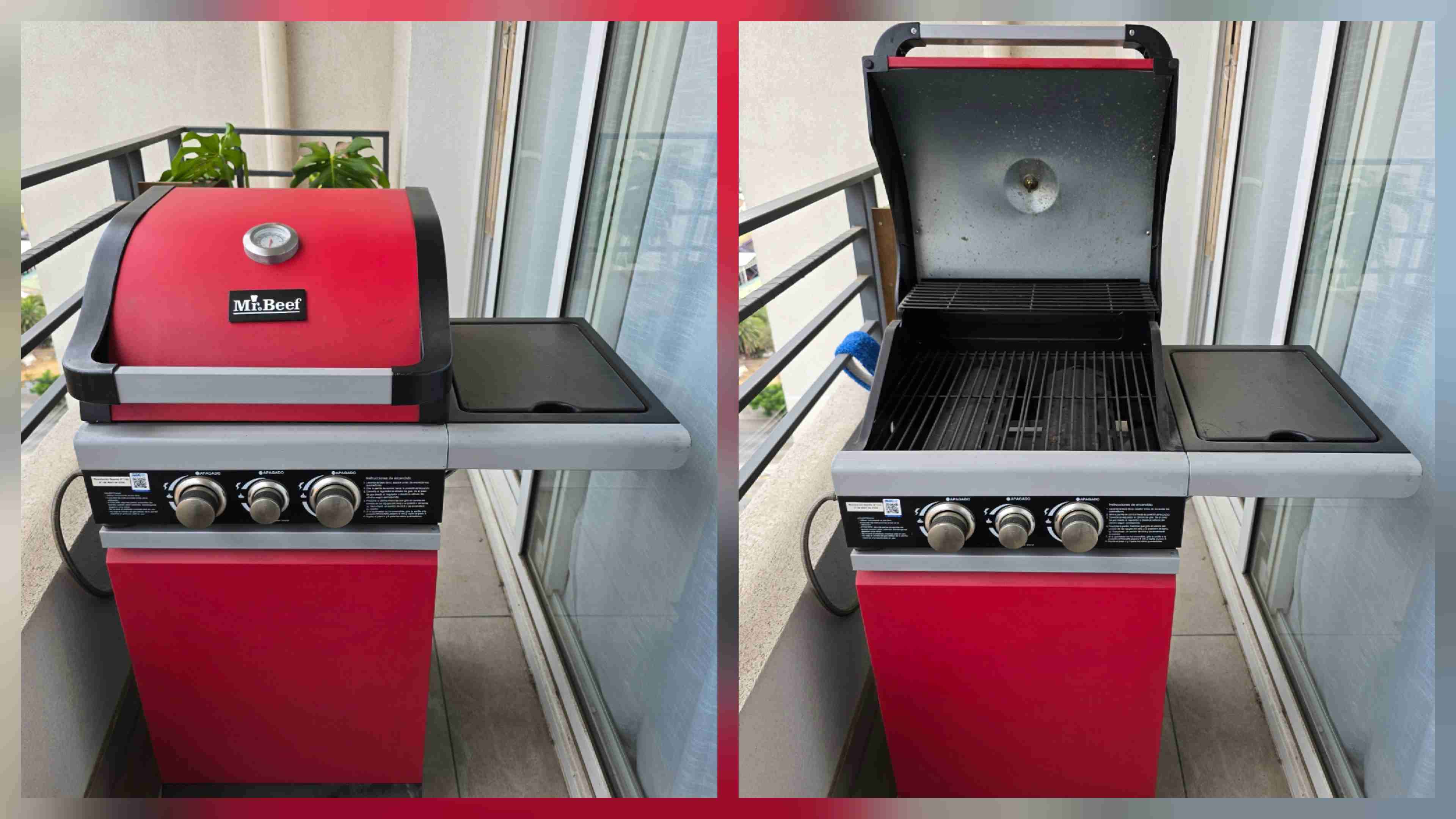 Parrilla a gas roja Mr. Beef - miniatura 1