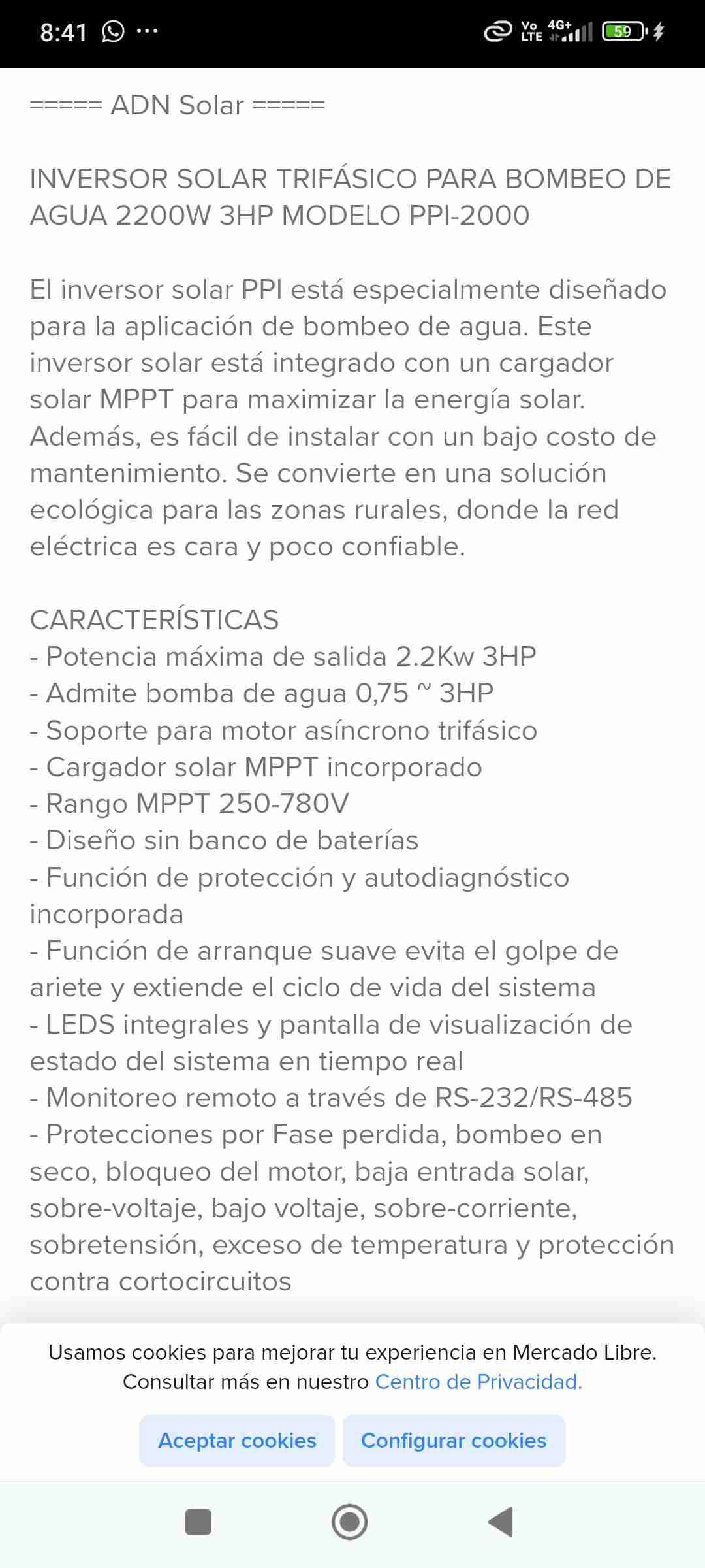 Inversor Trifásico Solar Renogen - 2