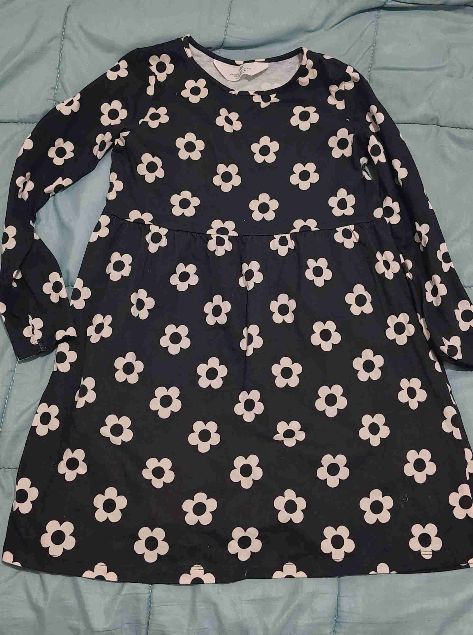 Vestido estampado floral negro - miniatura 1