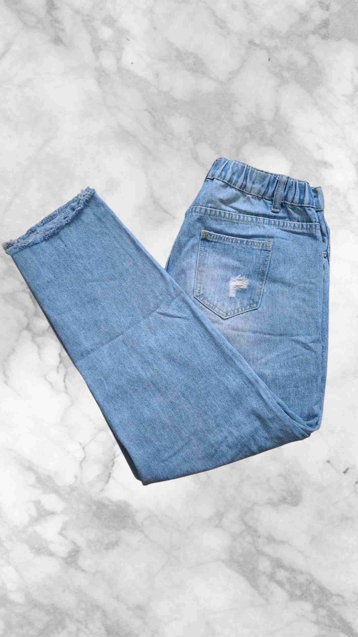 Jeans rasgados de mezclilla azul - miniatura 2