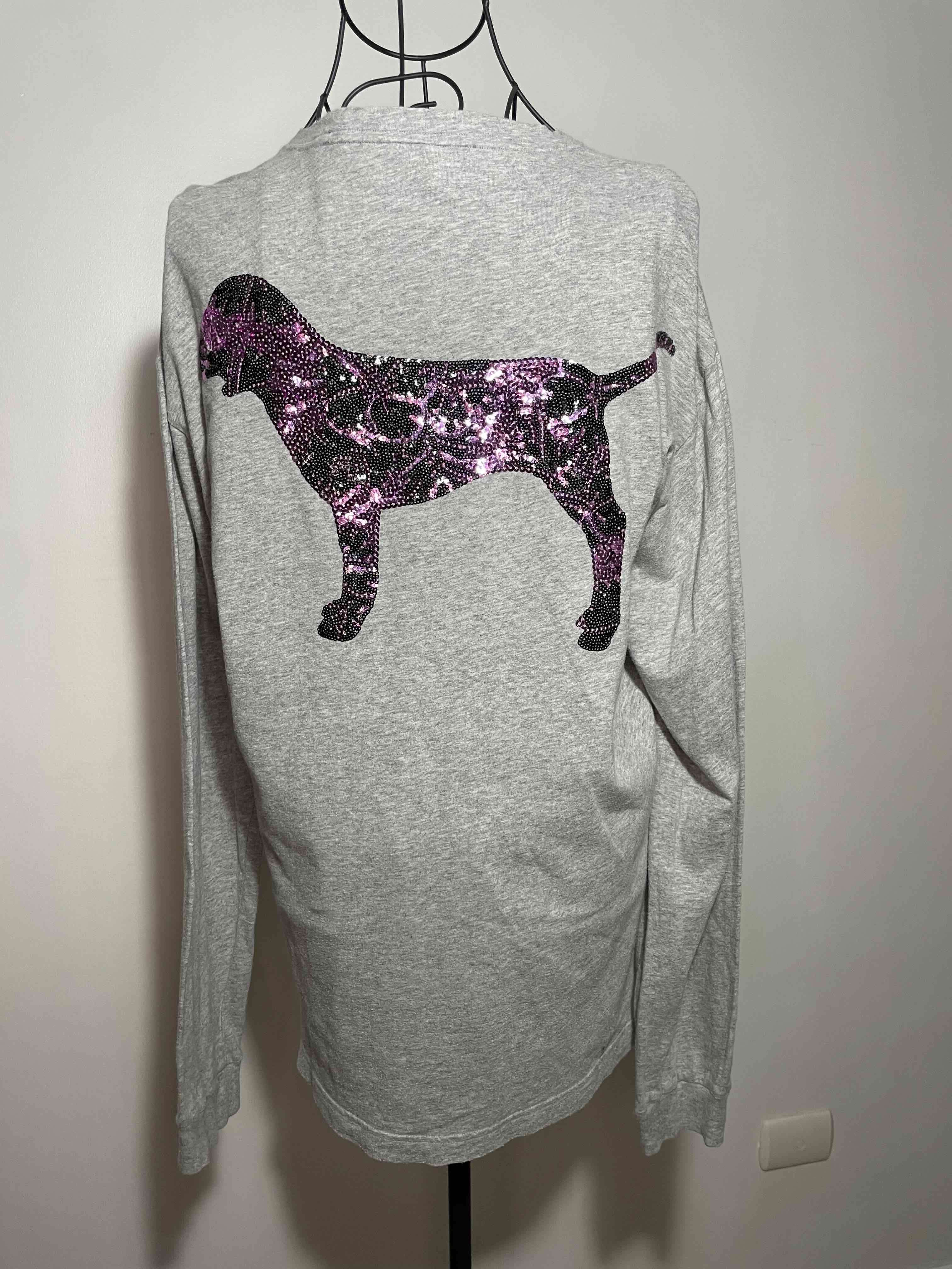 Polera gris manga larga Pink (Victoria Secret) - miniatura 2