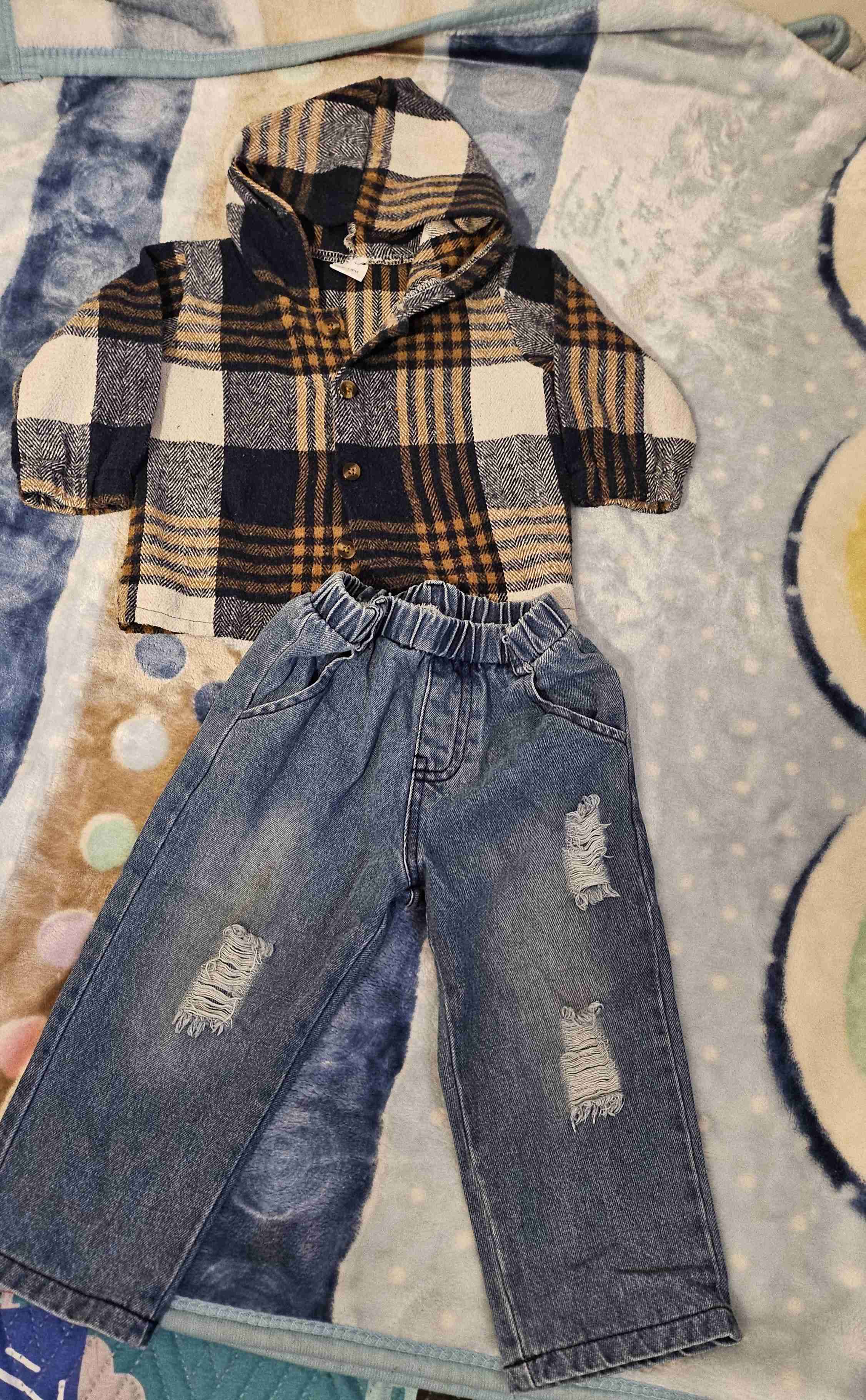 Conjunto ropa niño a cuadros