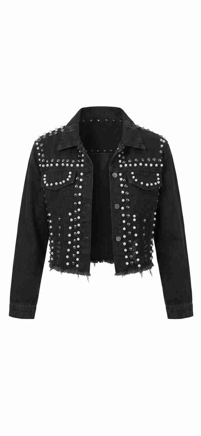 Chaqueta negra con tachas - miniatura 1