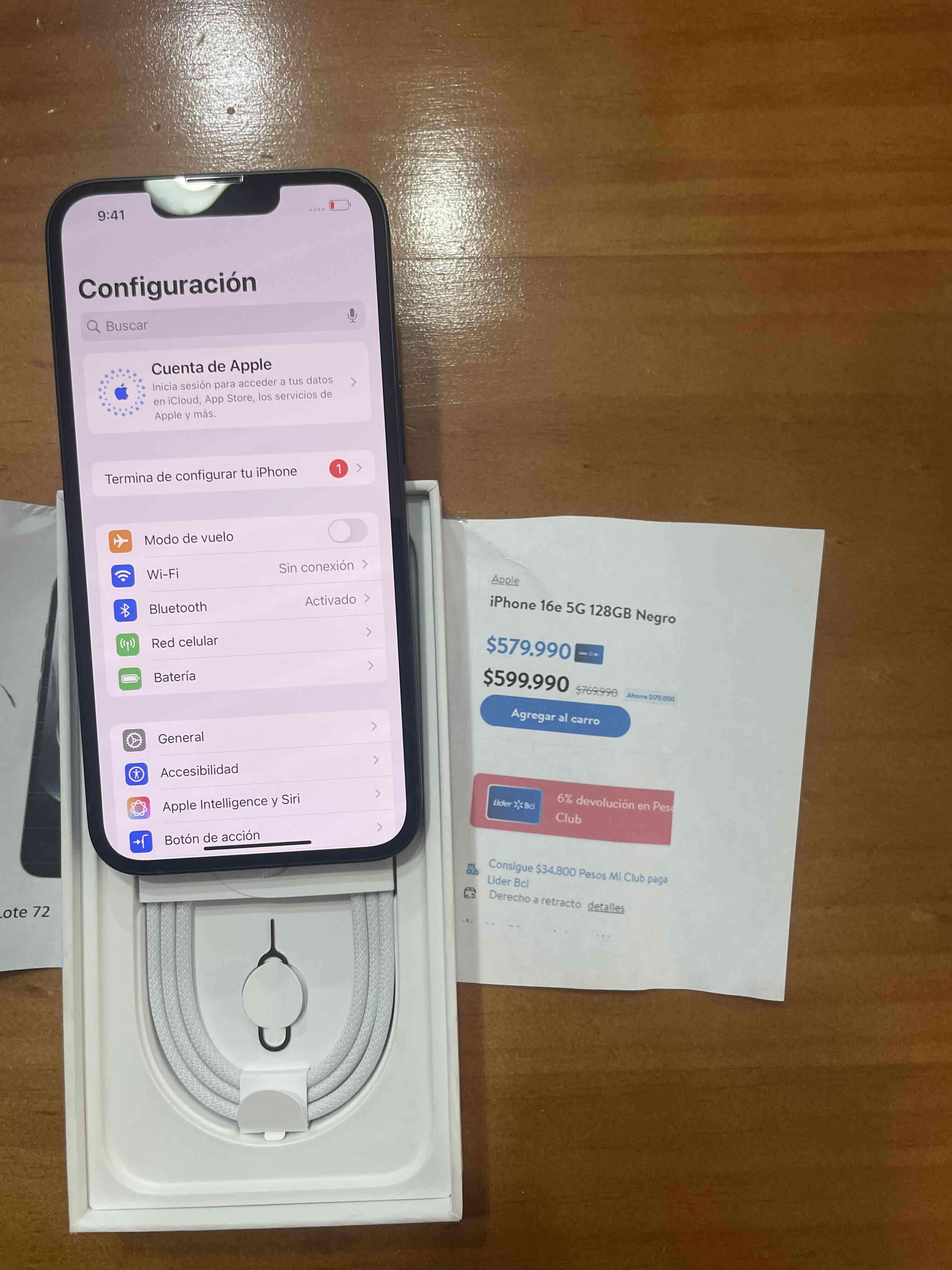 iPhone 16e 5G 128GB Negro - miniatura 1