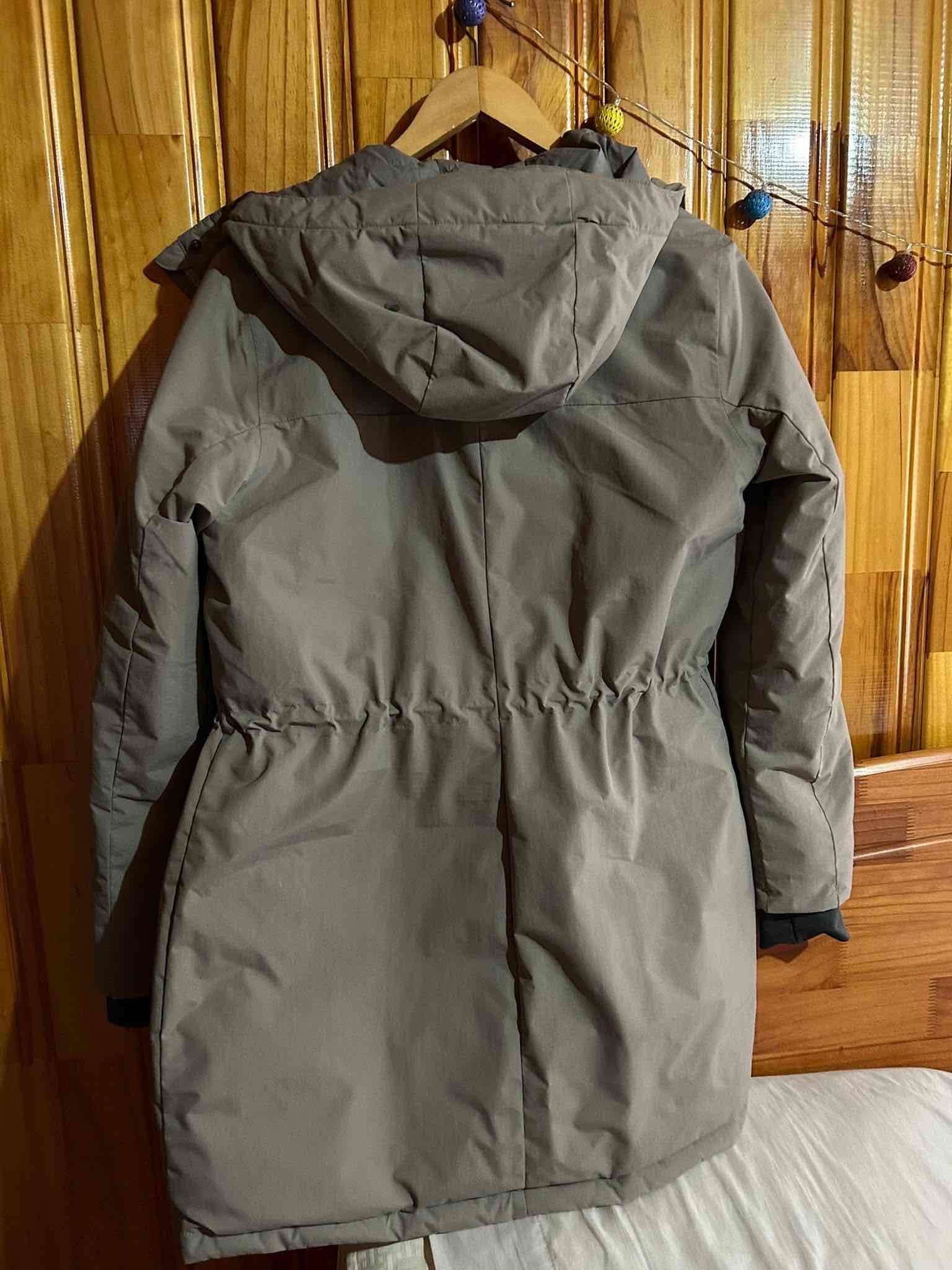 Parka térmica beige con capucha - 2