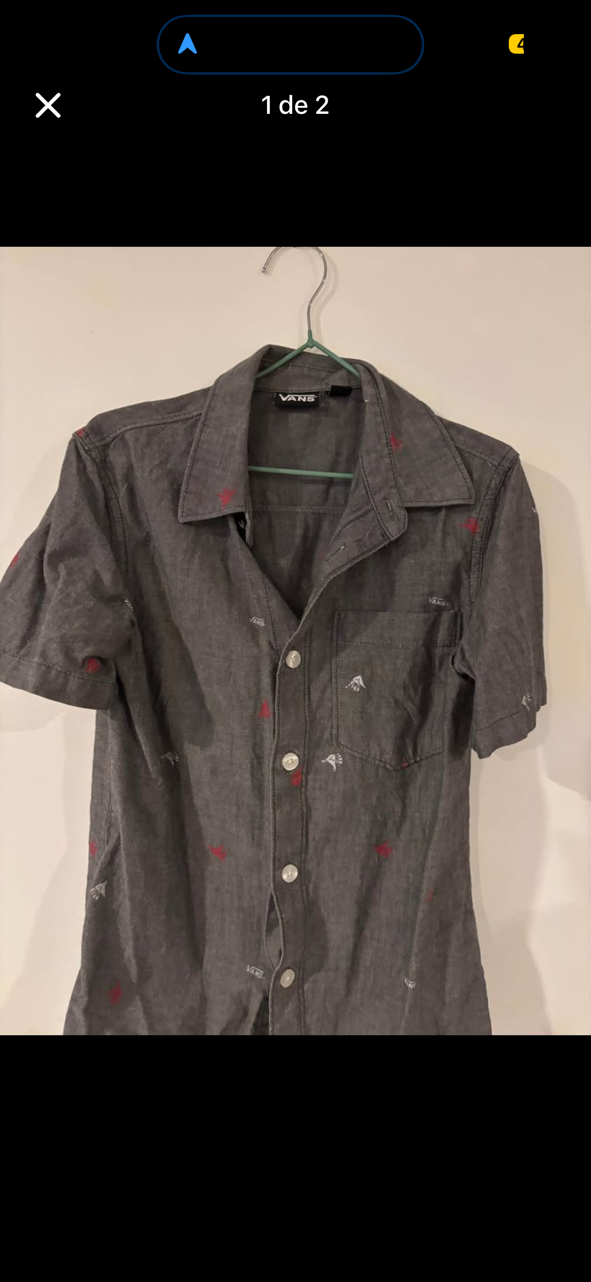 Camisa Vans gris bordada - miniatura 1