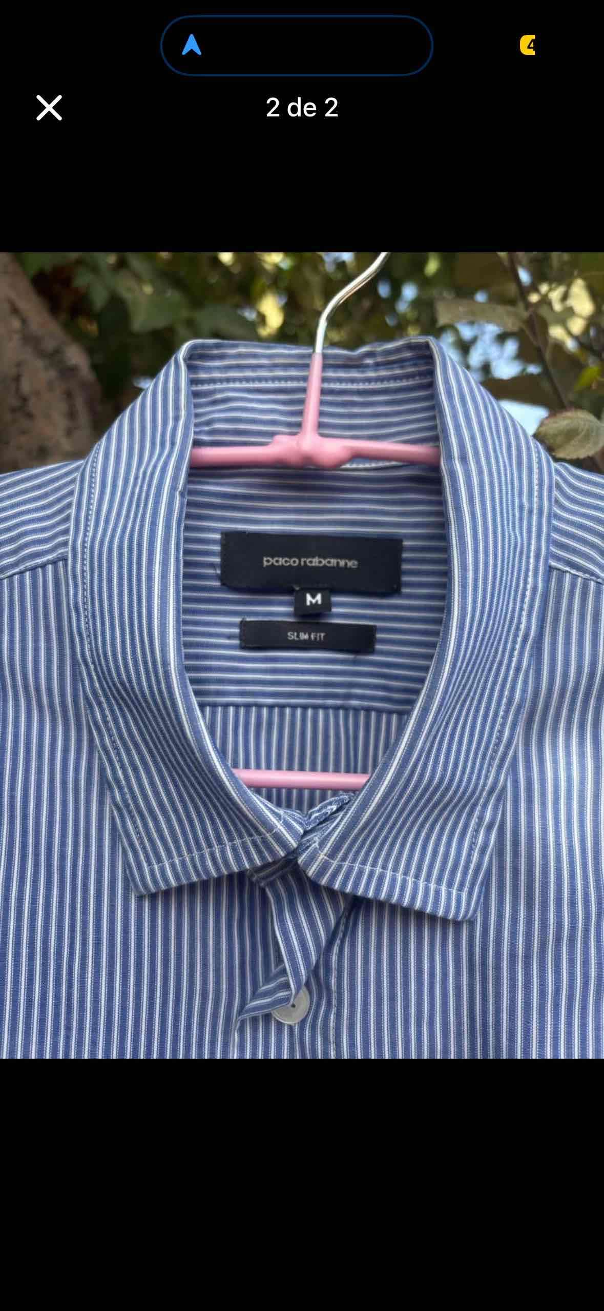 Camisa rayada azul hombre - miniatura 2