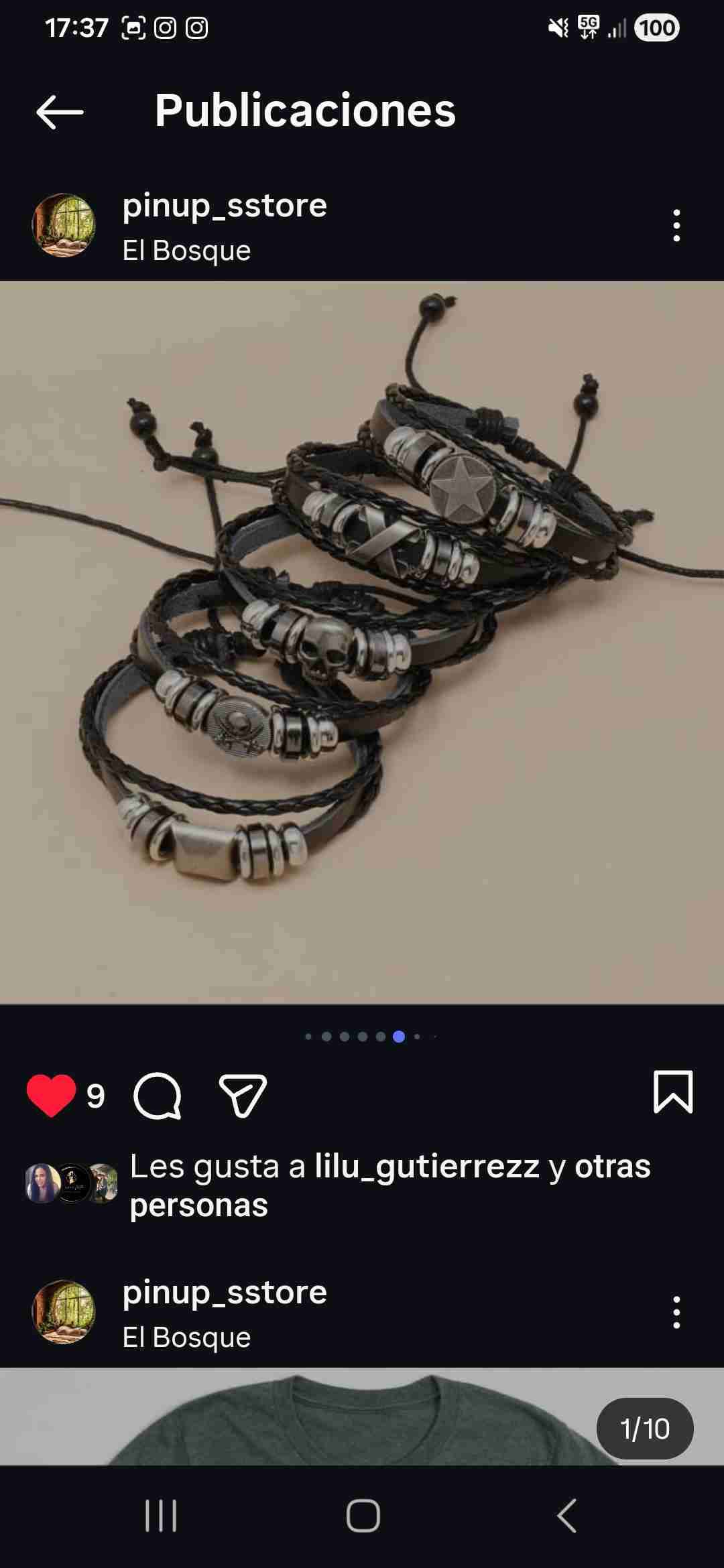 Pulsera de cuero con calaveras - miniatura 4