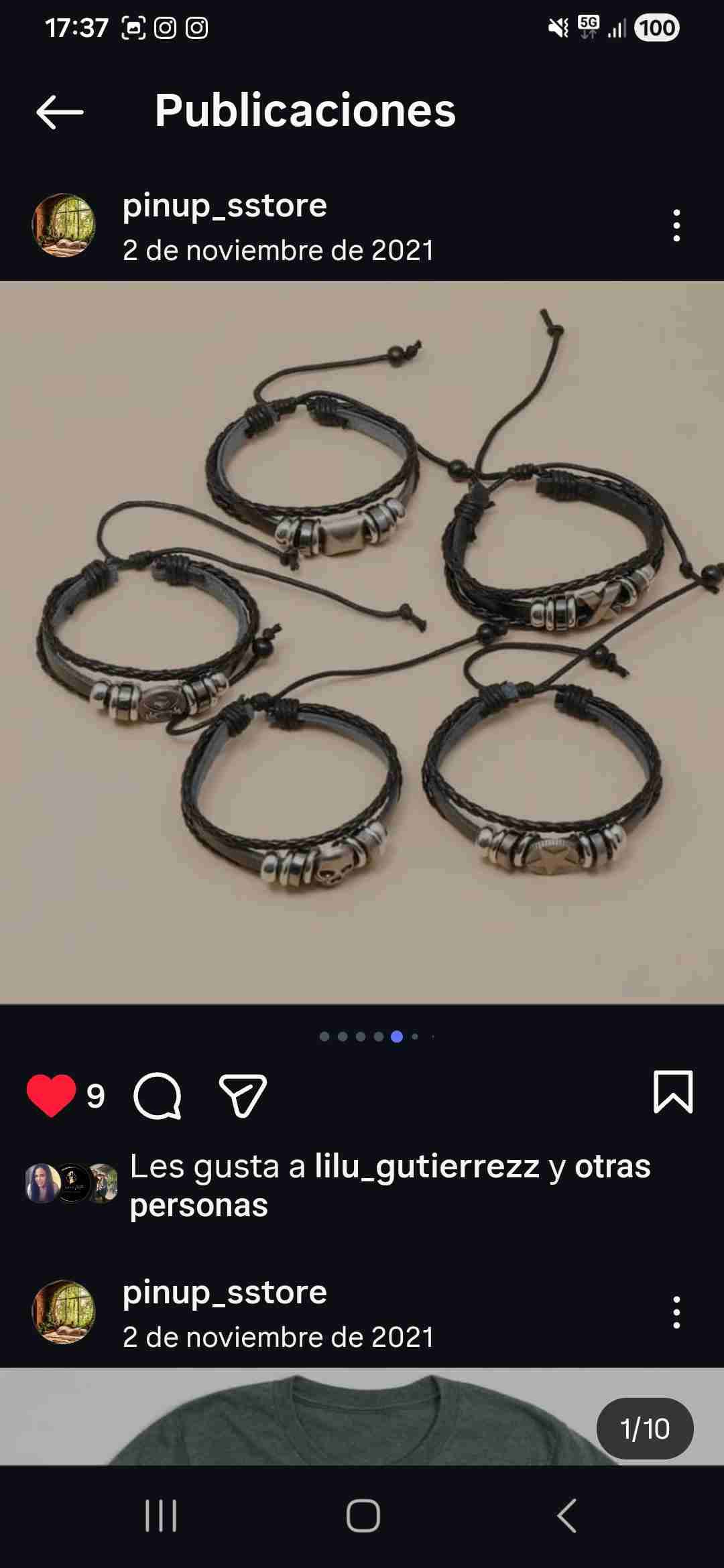 Pulsera de cuero con calaveras - miniatura 5