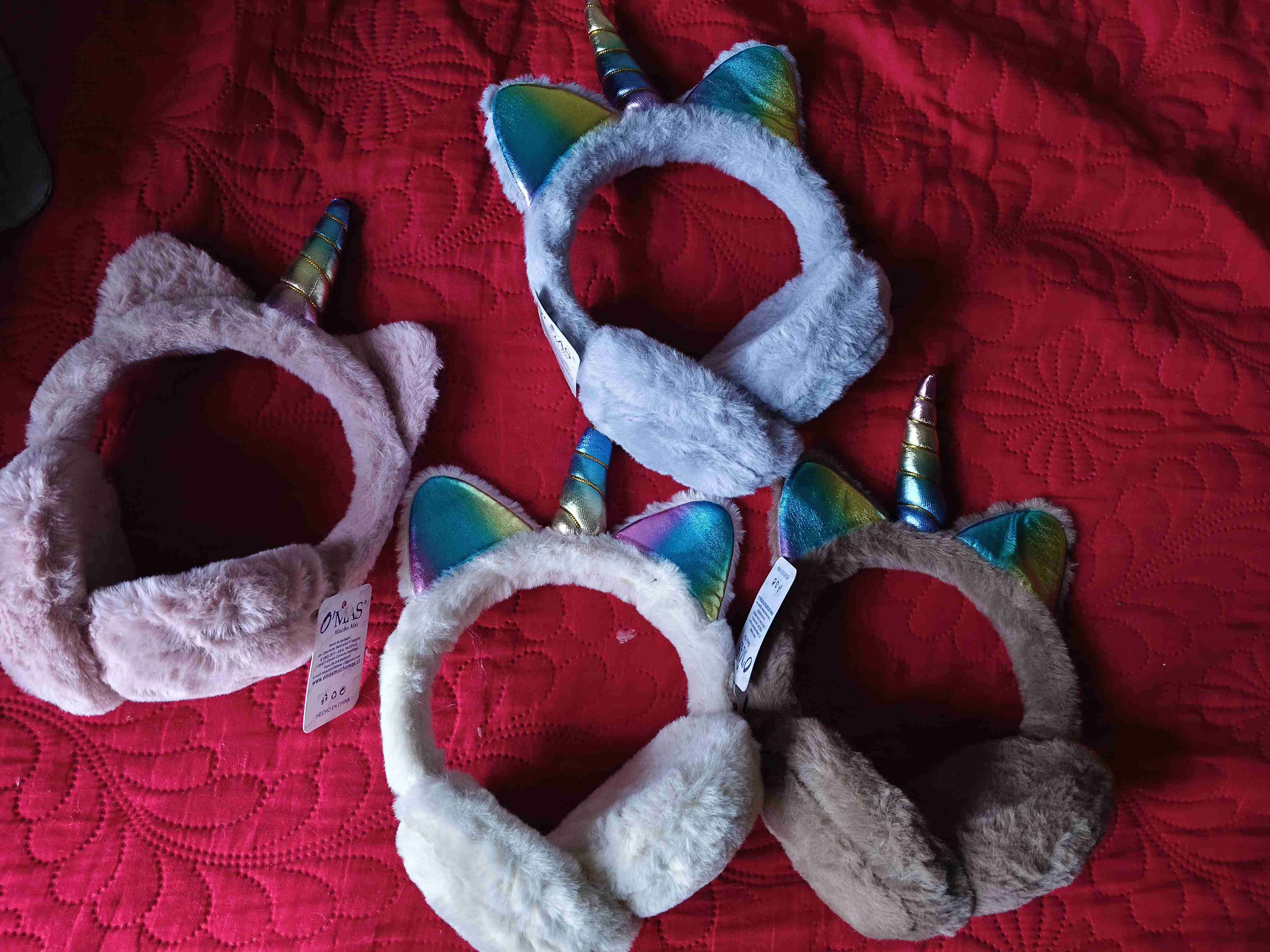 Orejeras de unicornio multicolor - miniatura 1